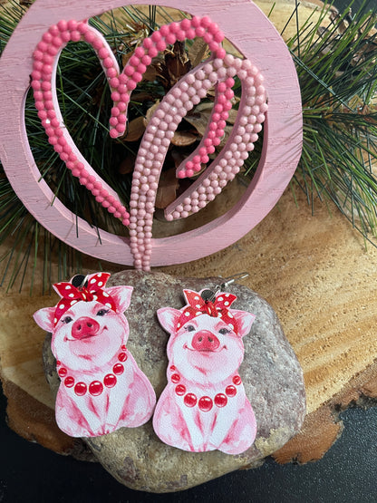 Funny Farmhouse-Pig Wire earringsPink tiful of LOVE