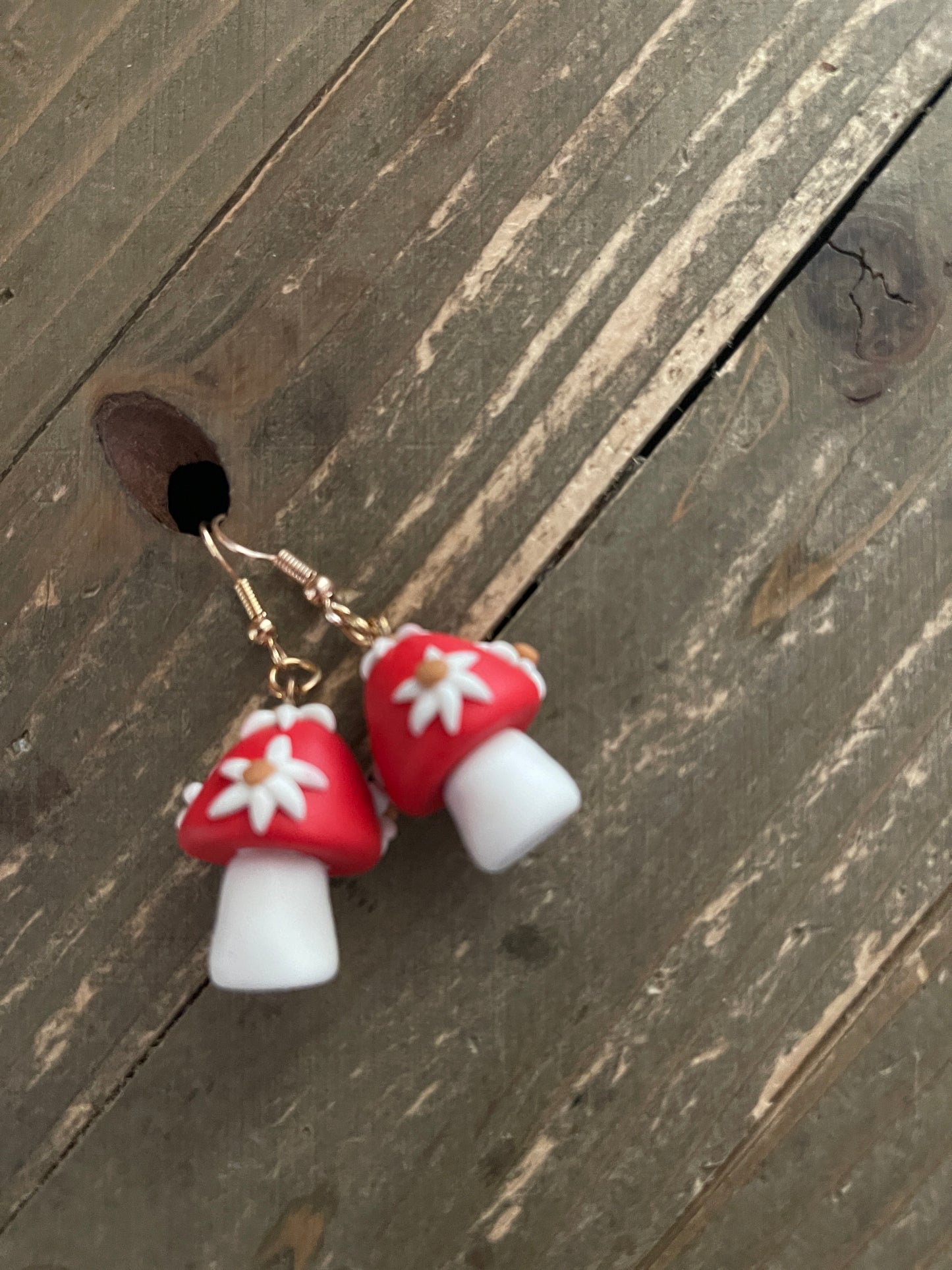 Mushroom Charm Wire earringsPink tiful of LOVE