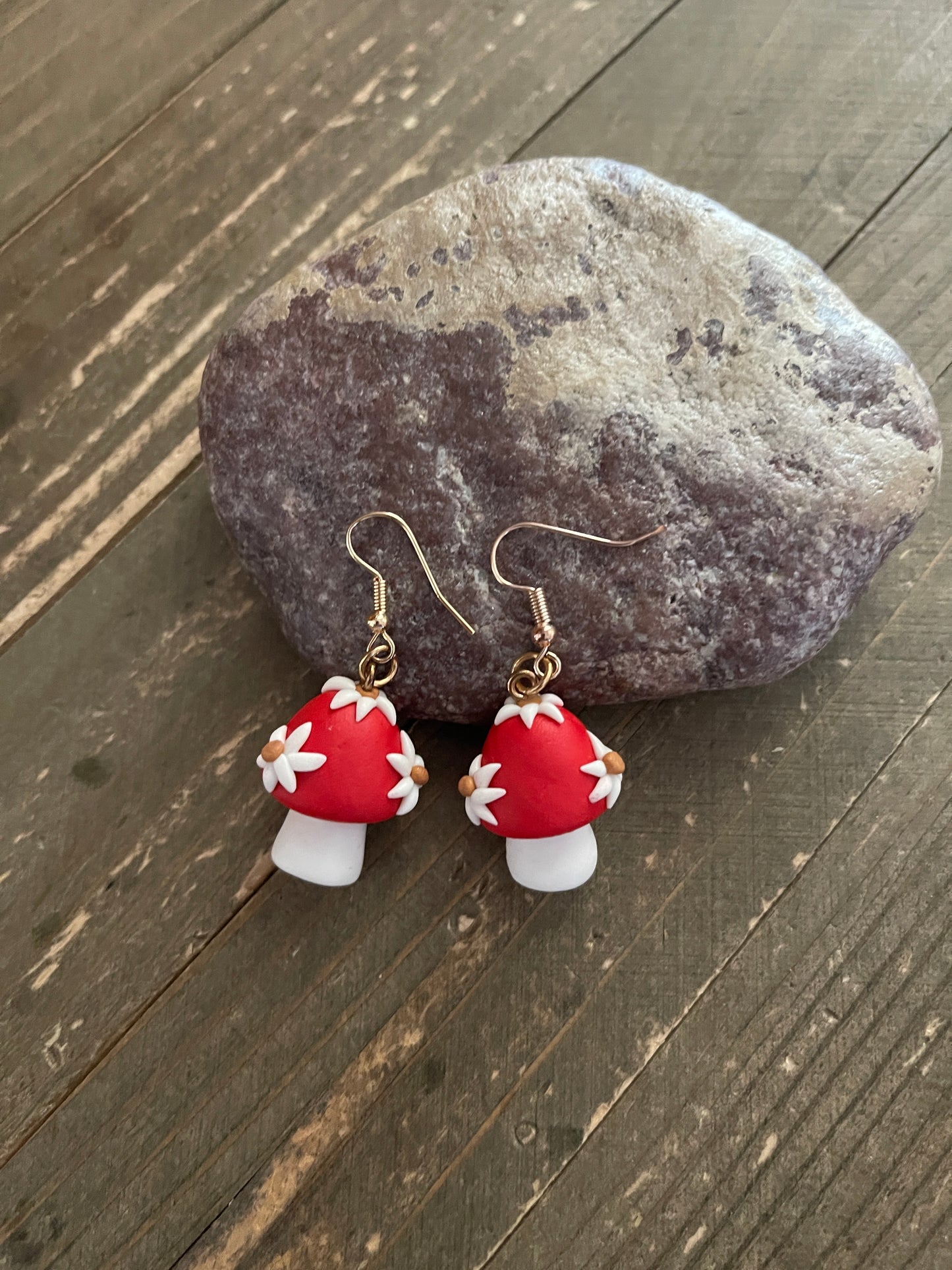 Mushroom Charm Wire earringsPink tiful of LOVE
