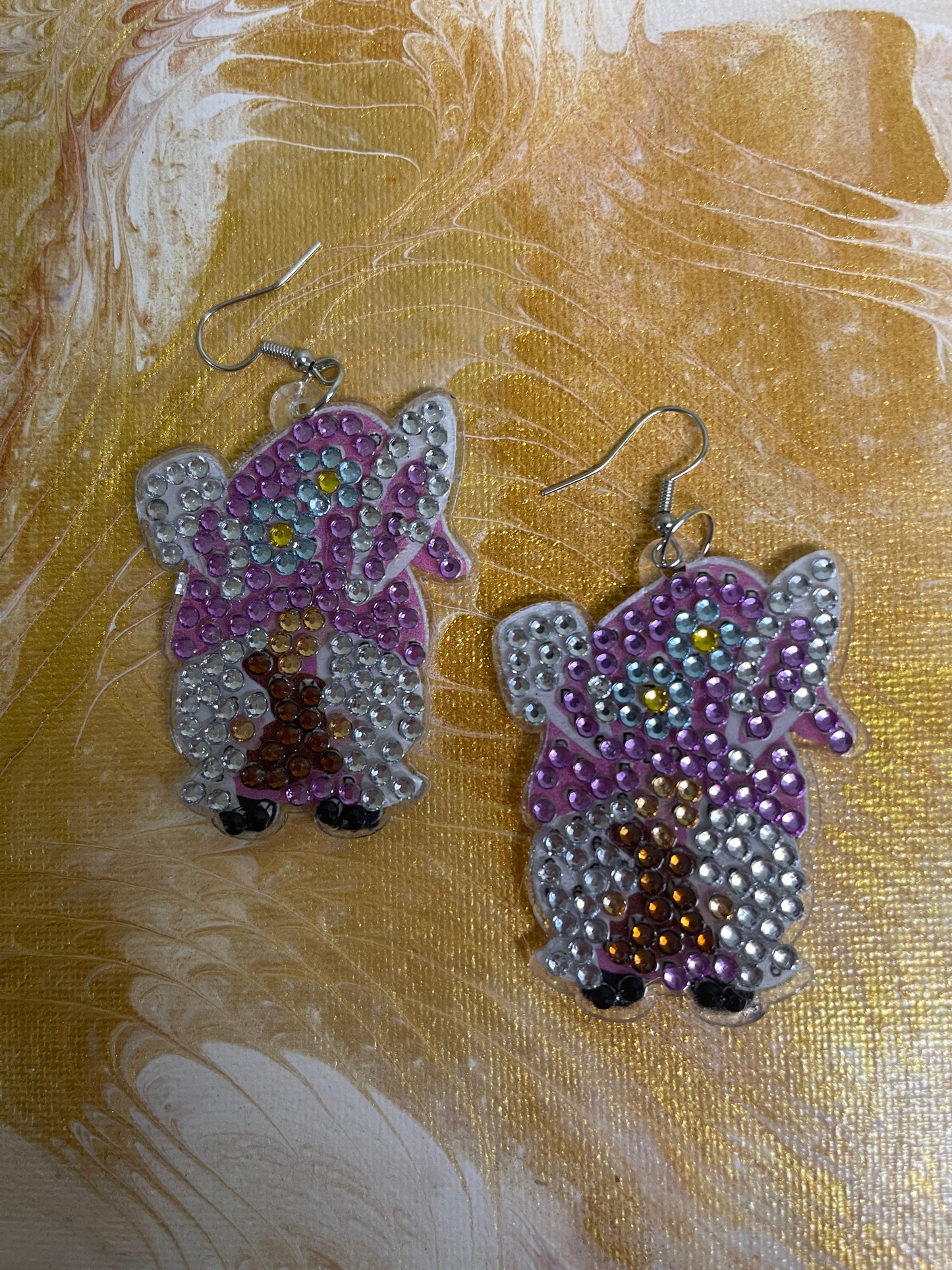 Easter Diamond Painting Wire EarringsPink tiful of LOVE