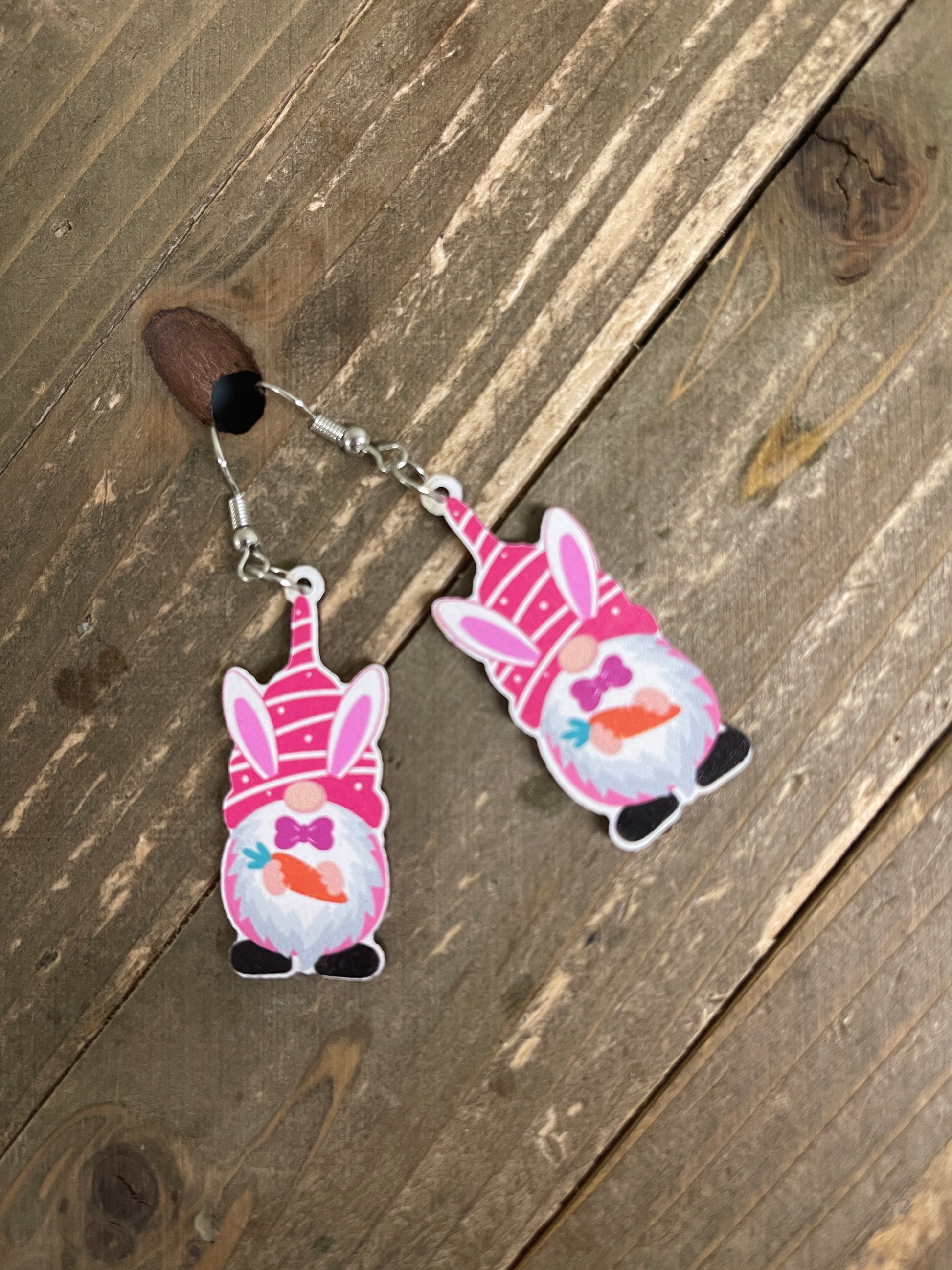Easter Bunny Ears Gnome Wire earringsPink tiful of LOVE