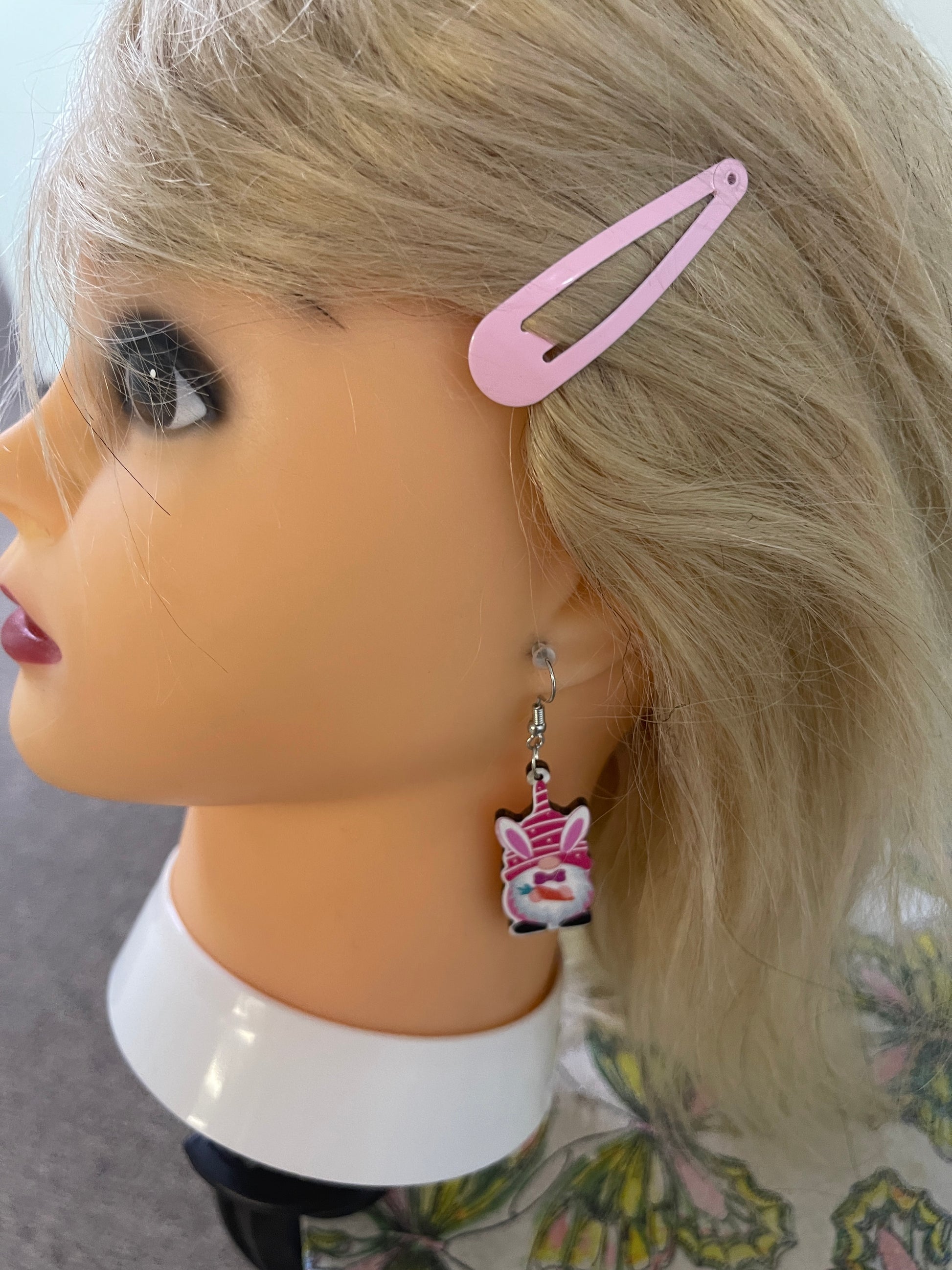 Easter Bunny Ears Gnome Wire earringsPink tiful of LOVE