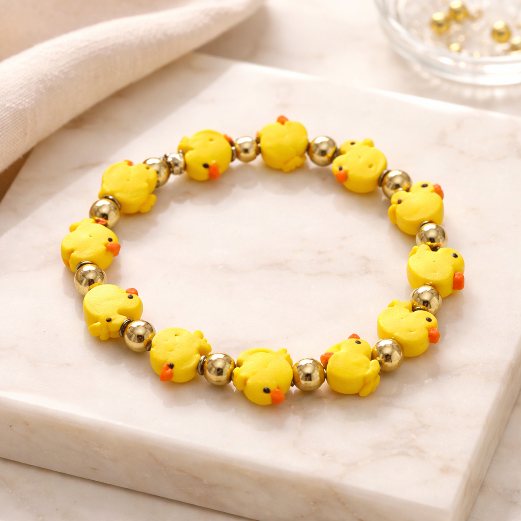 Rubber Duck Beaded Stretch Bracelet