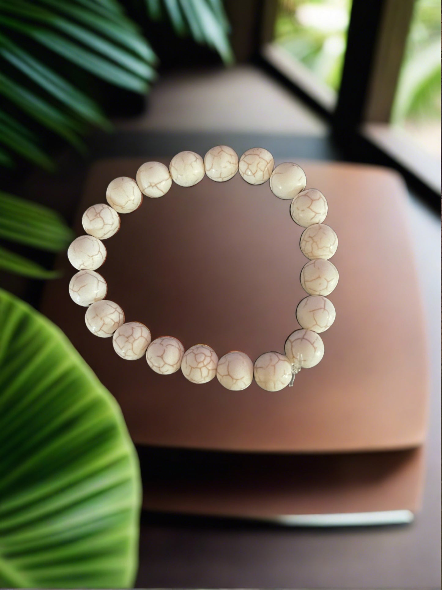 Cream Round Beaded Elastic/Stretch BraceletPink tiful of LOVE