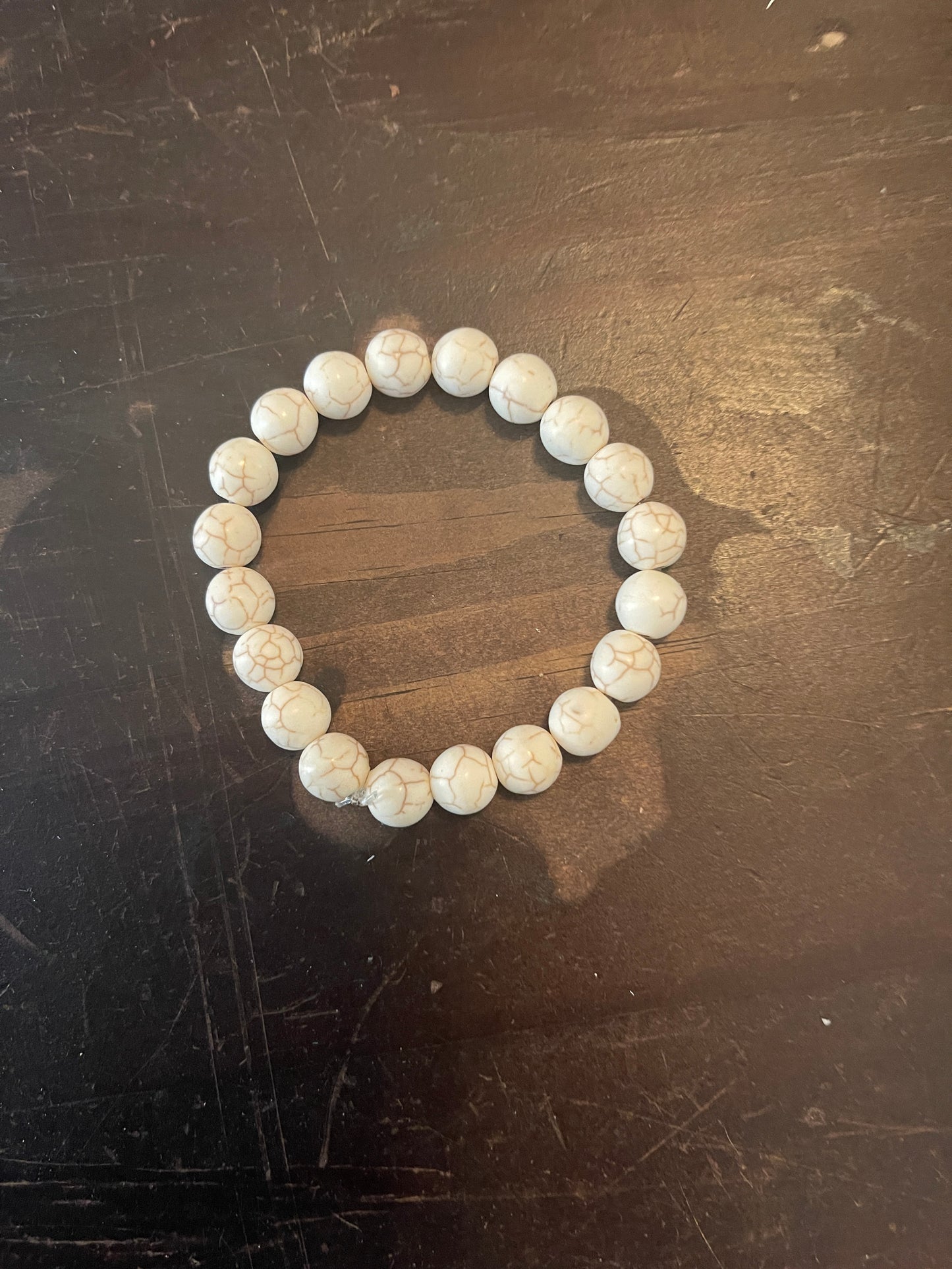 Cream Round Beaded Elastic/Stretch BraceletPink tiful of LOVE