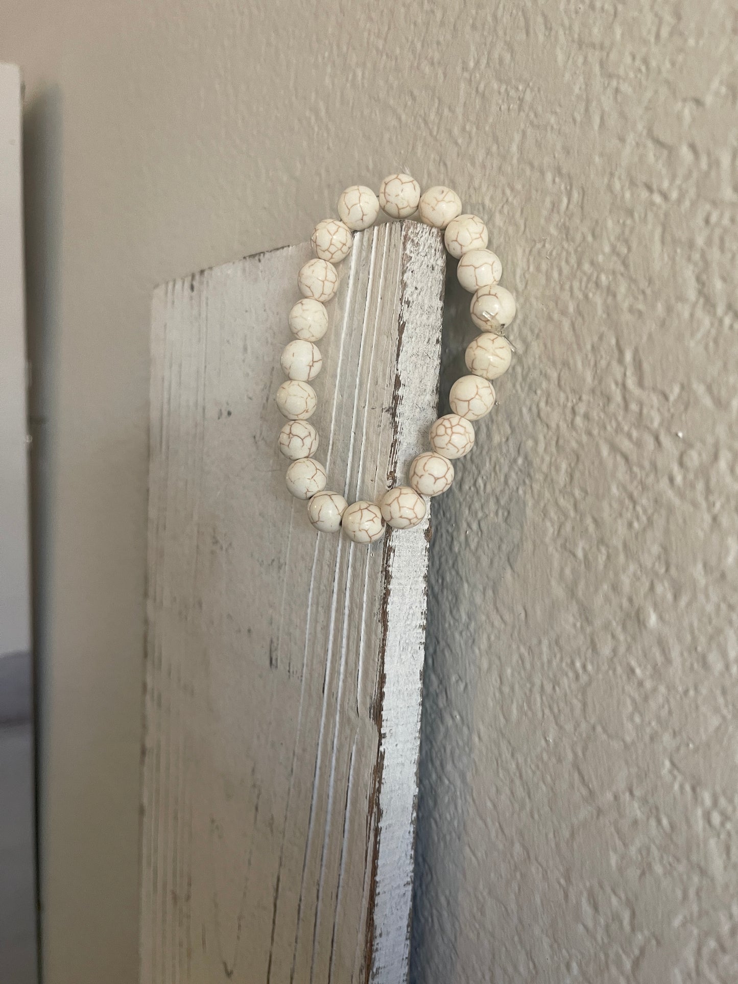 Cream Round Beaded Elastic/Stretch BraceletPink tiful of LOVE