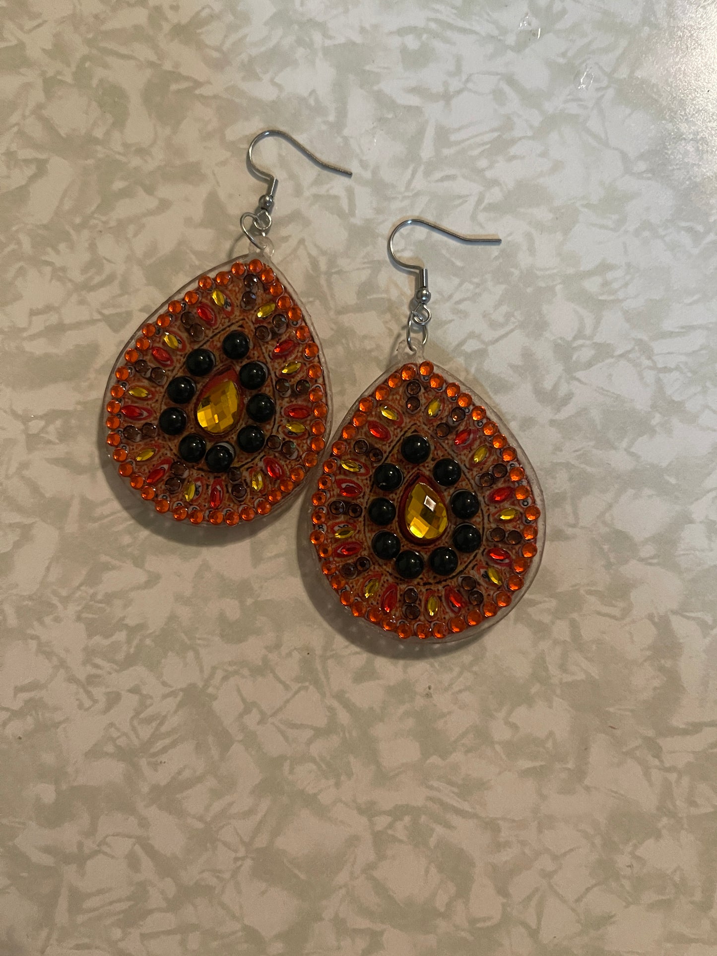 Diamond Painting Wire Earrings; assorted designs, shapes and colorsPink tiful of LOVE