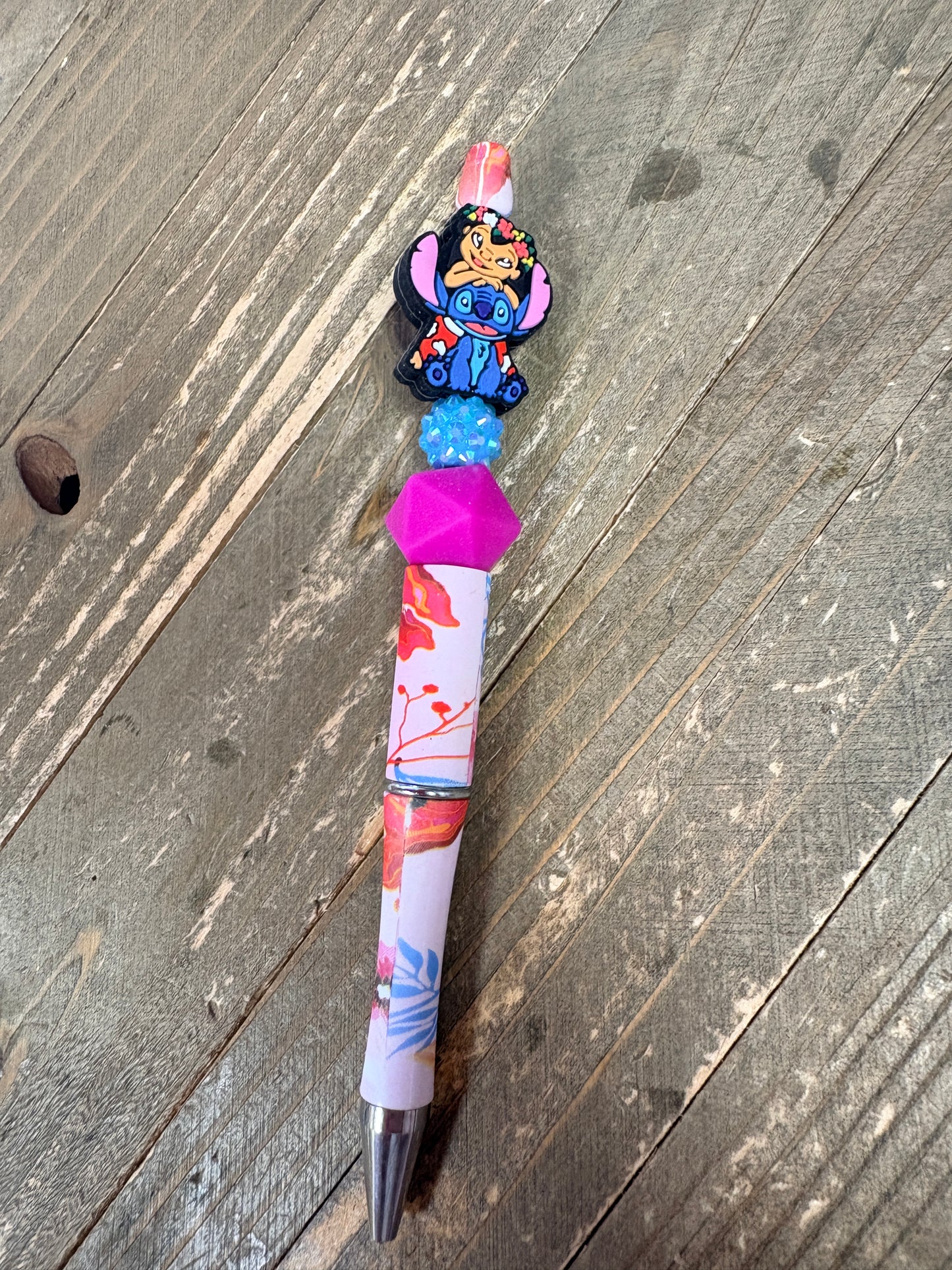 Lilo & Stitch Beaded Bling Pen – Tropical Floral Decorative Pen