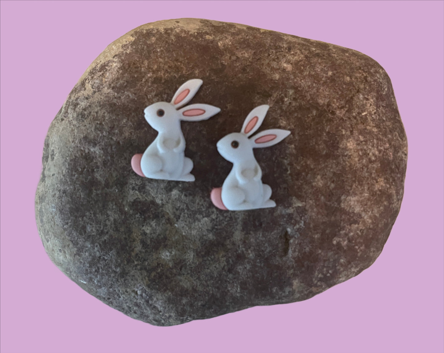 White Bunny Stud EarringsPink tiful of LOVE