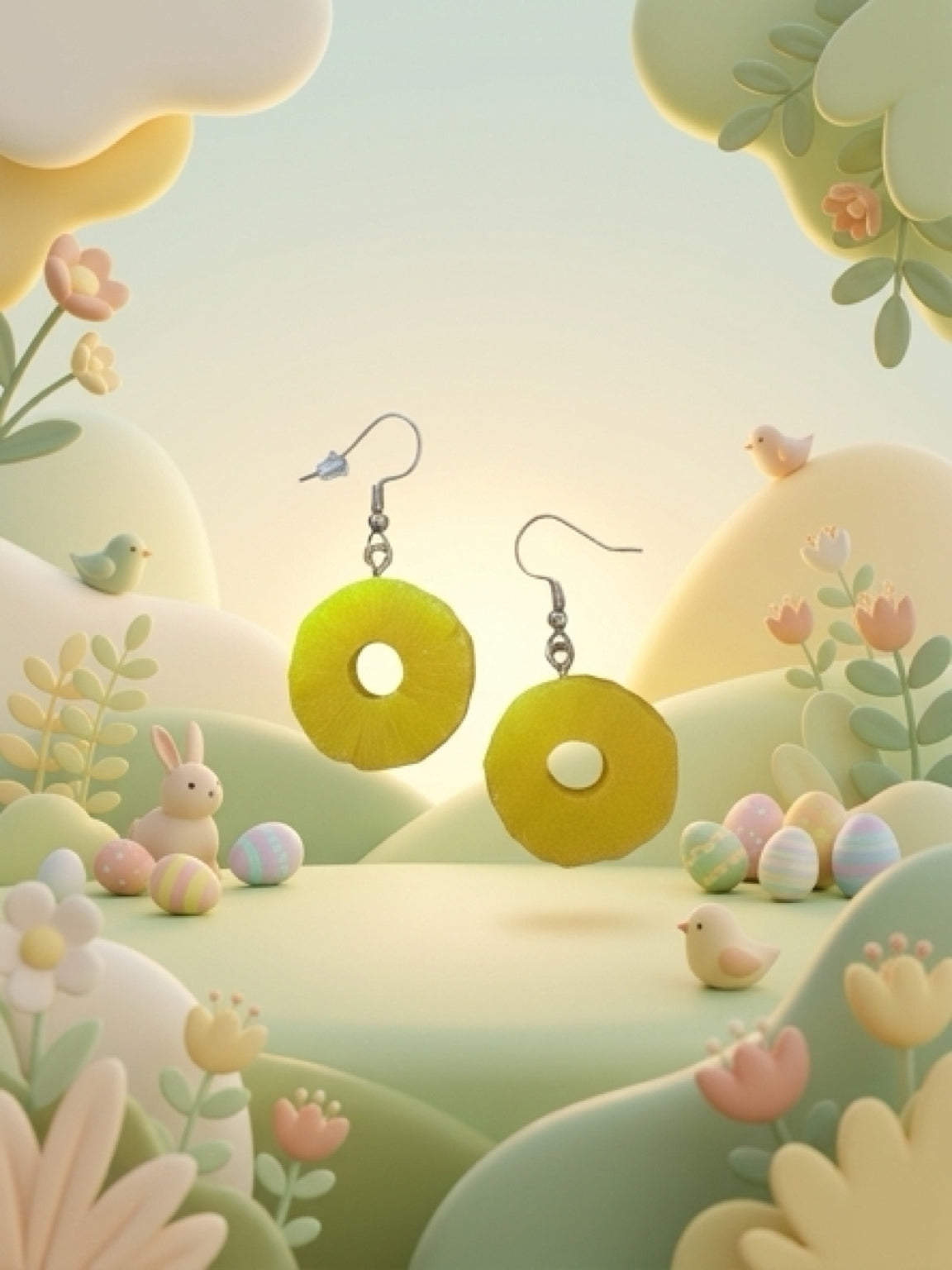 Pineapple Slice Earrings – | Hypoallergenic Stainless Steel Hooks