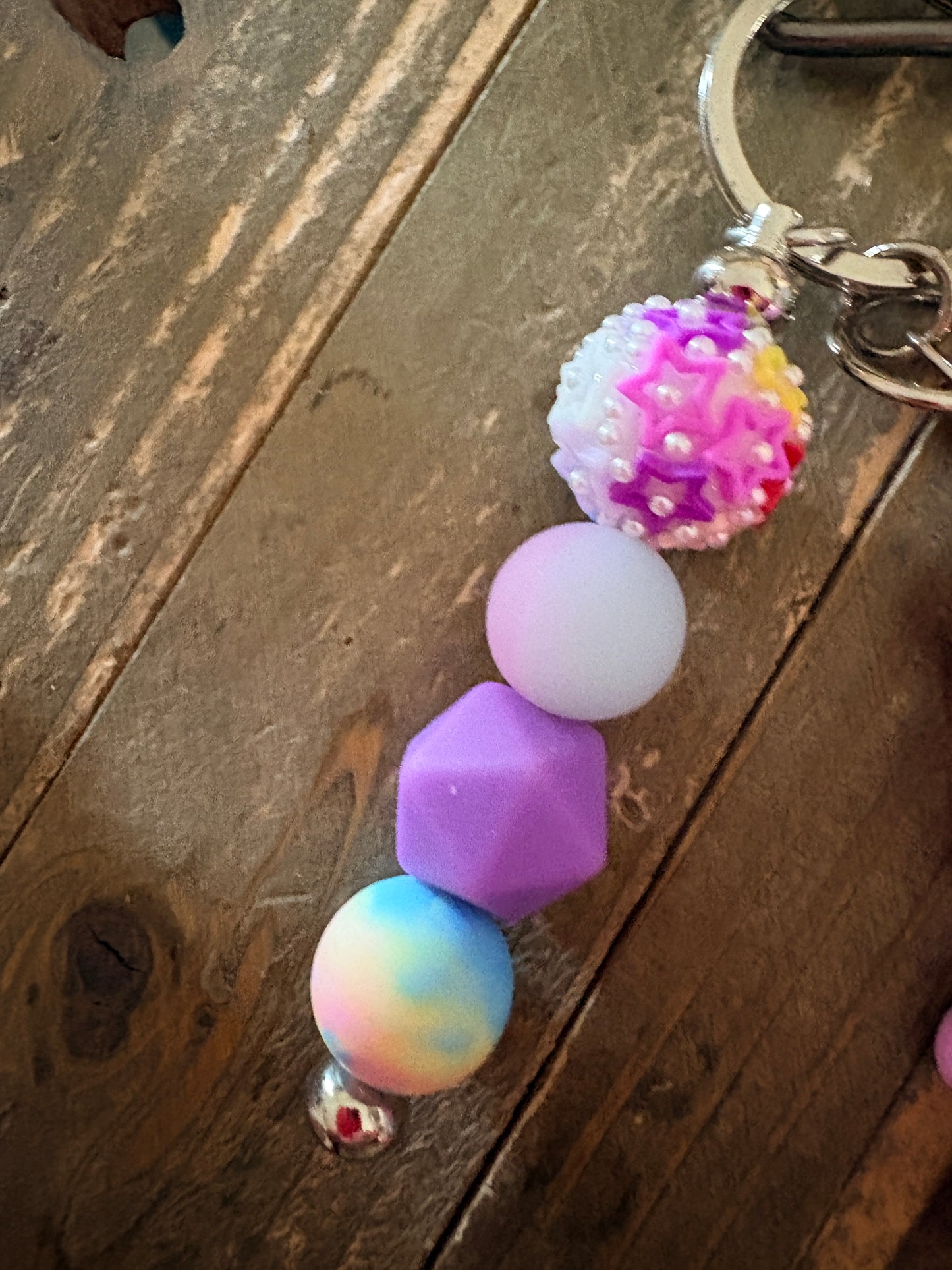 Pastel Pink Bear Wristlet Keychain