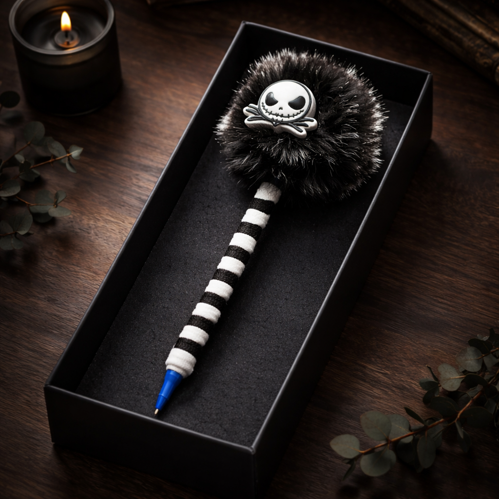 Jack Skellington Pom Pom Pen
