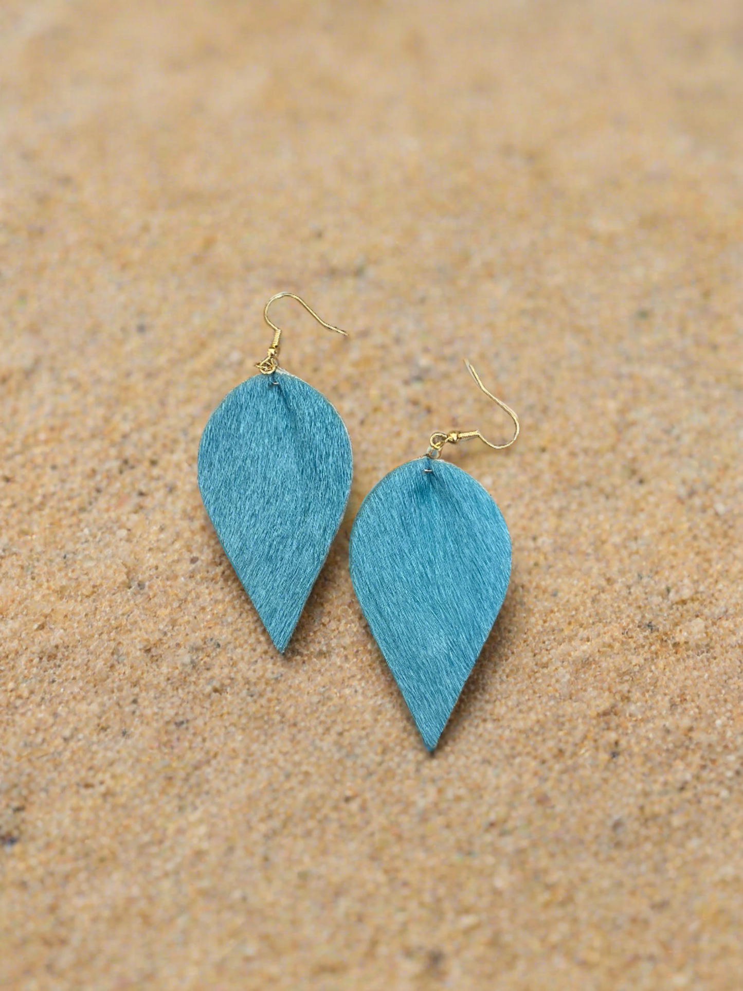 Turquoise Calf Hair Leather Drop Wire EarringsPink tiful of LOVE