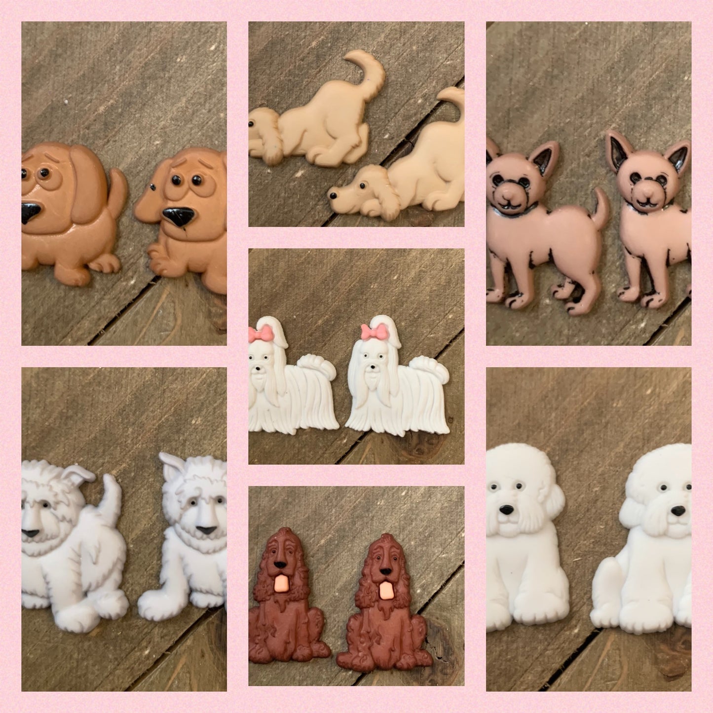 Puppy Parade Post Earrings (7 assorted puppies)Pink tiful of LOVE