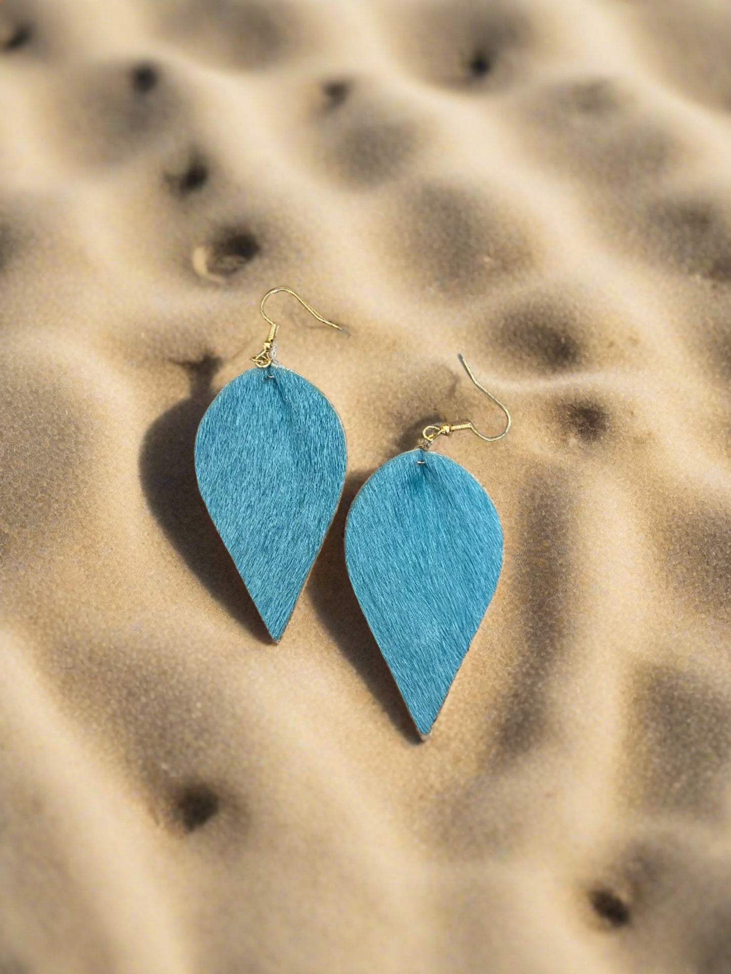 Turquoise Calf Hair Leather Drop Wire EarringsPink tiful of LOVE