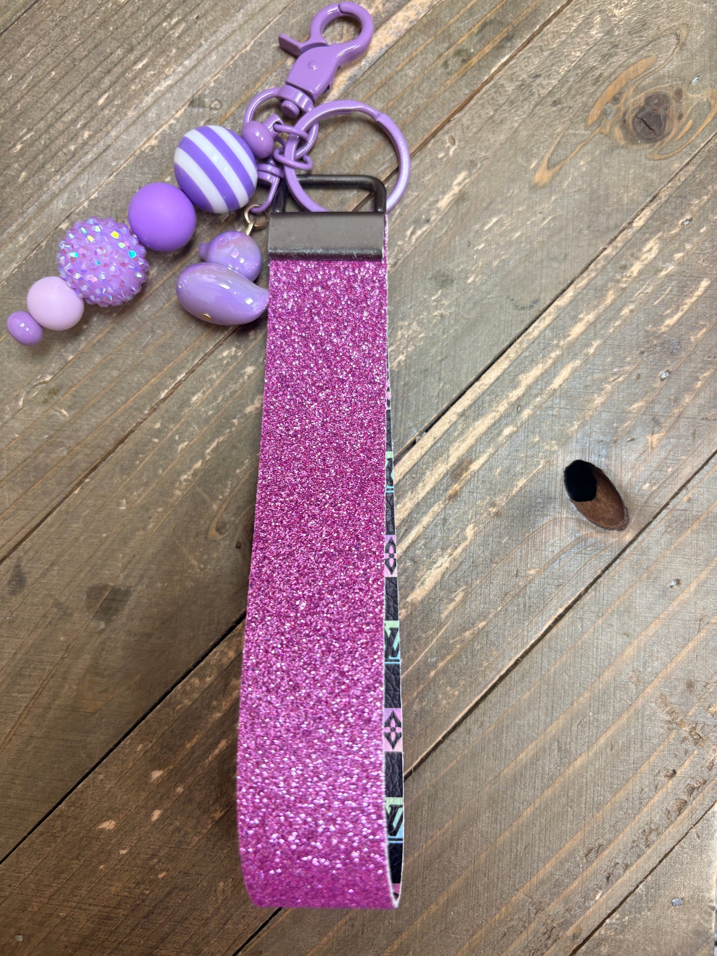 Purple Duck Wristlet Keychain