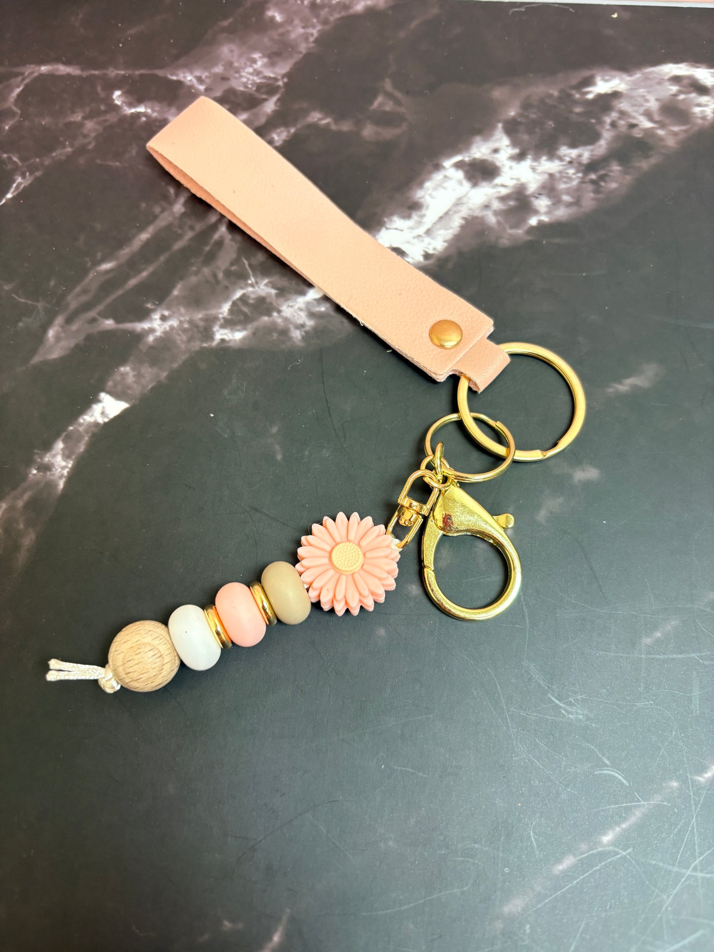 Pink Daisy Keychain
