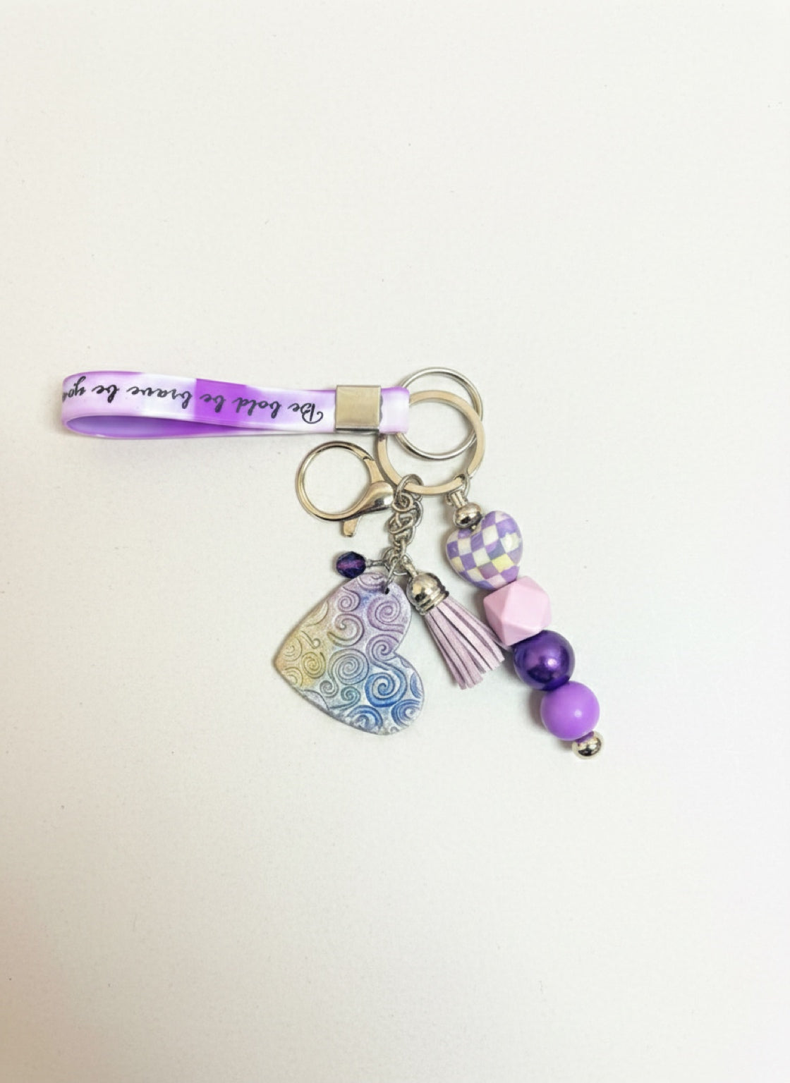 Purple Designed Small Wristlet Keychain