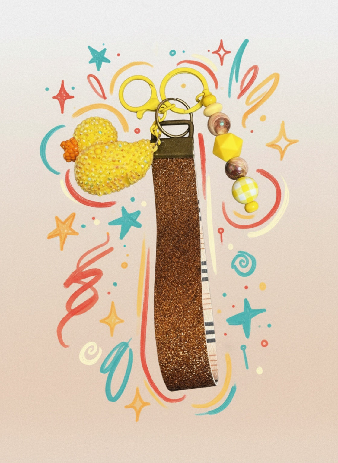 Rubber Ducky Wristlet Keychain