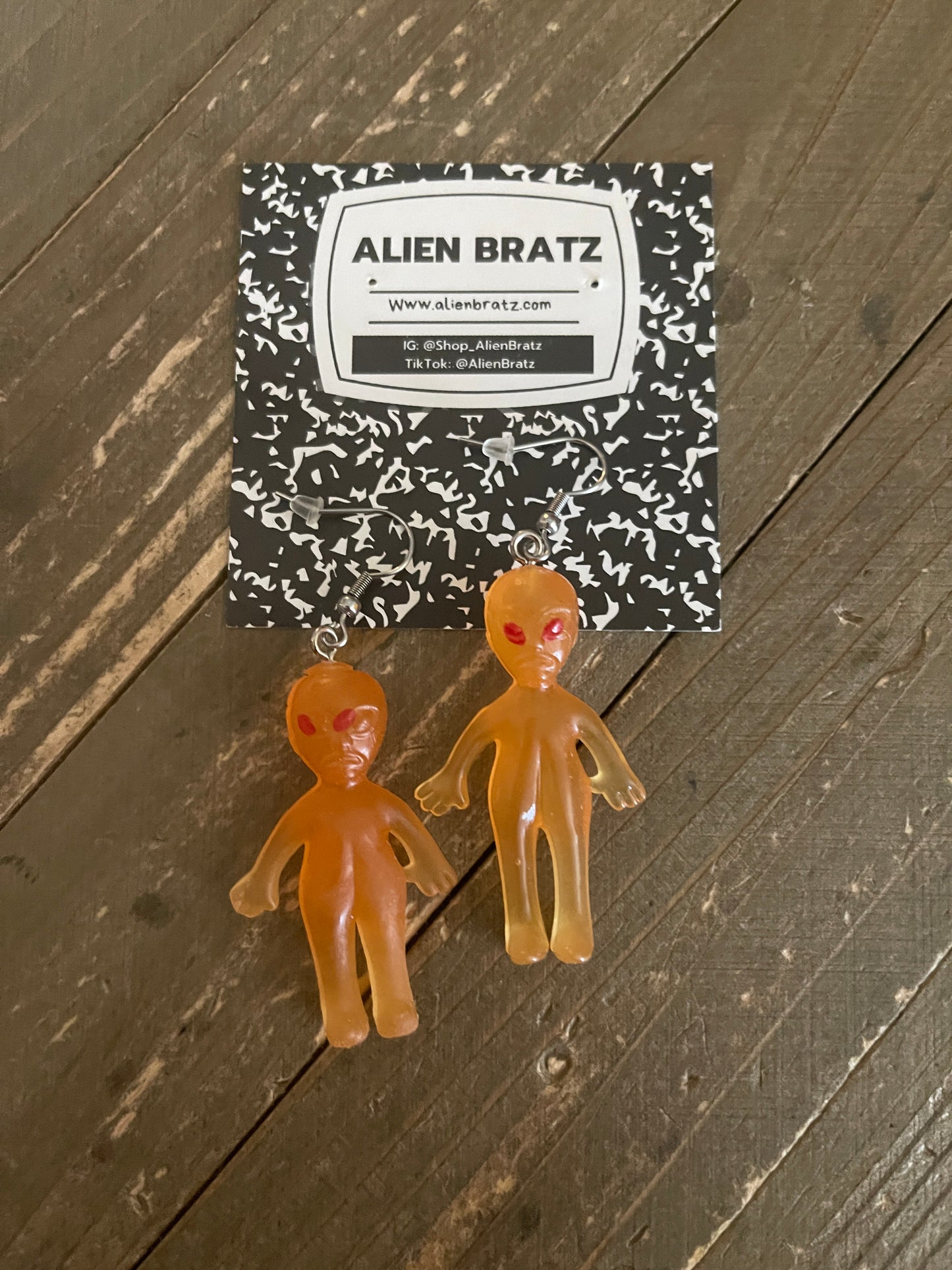 Orange Alien Wire EarringsPink tiful of LOVE