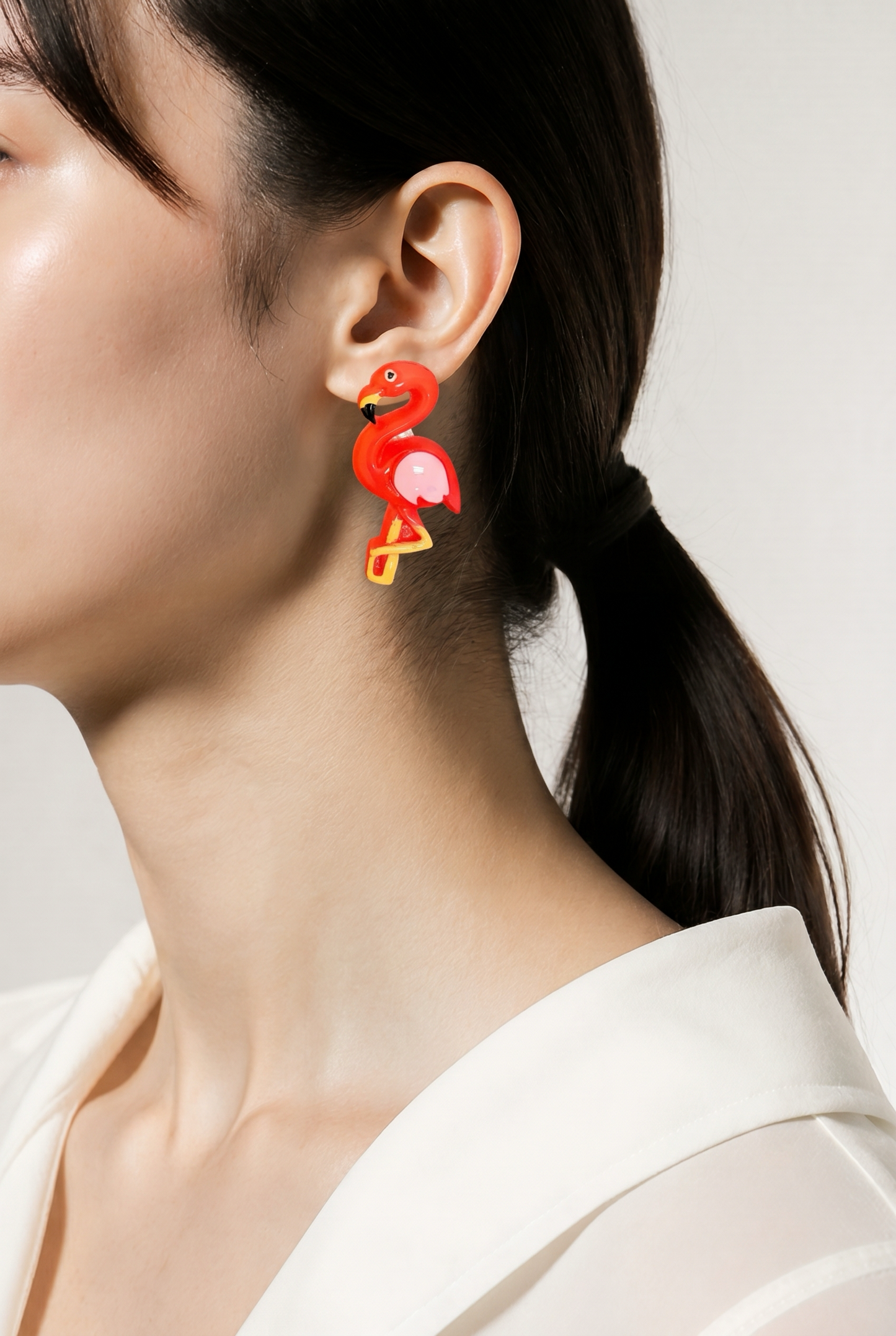 Flamingo Stud Earrings-Pink or dark pink