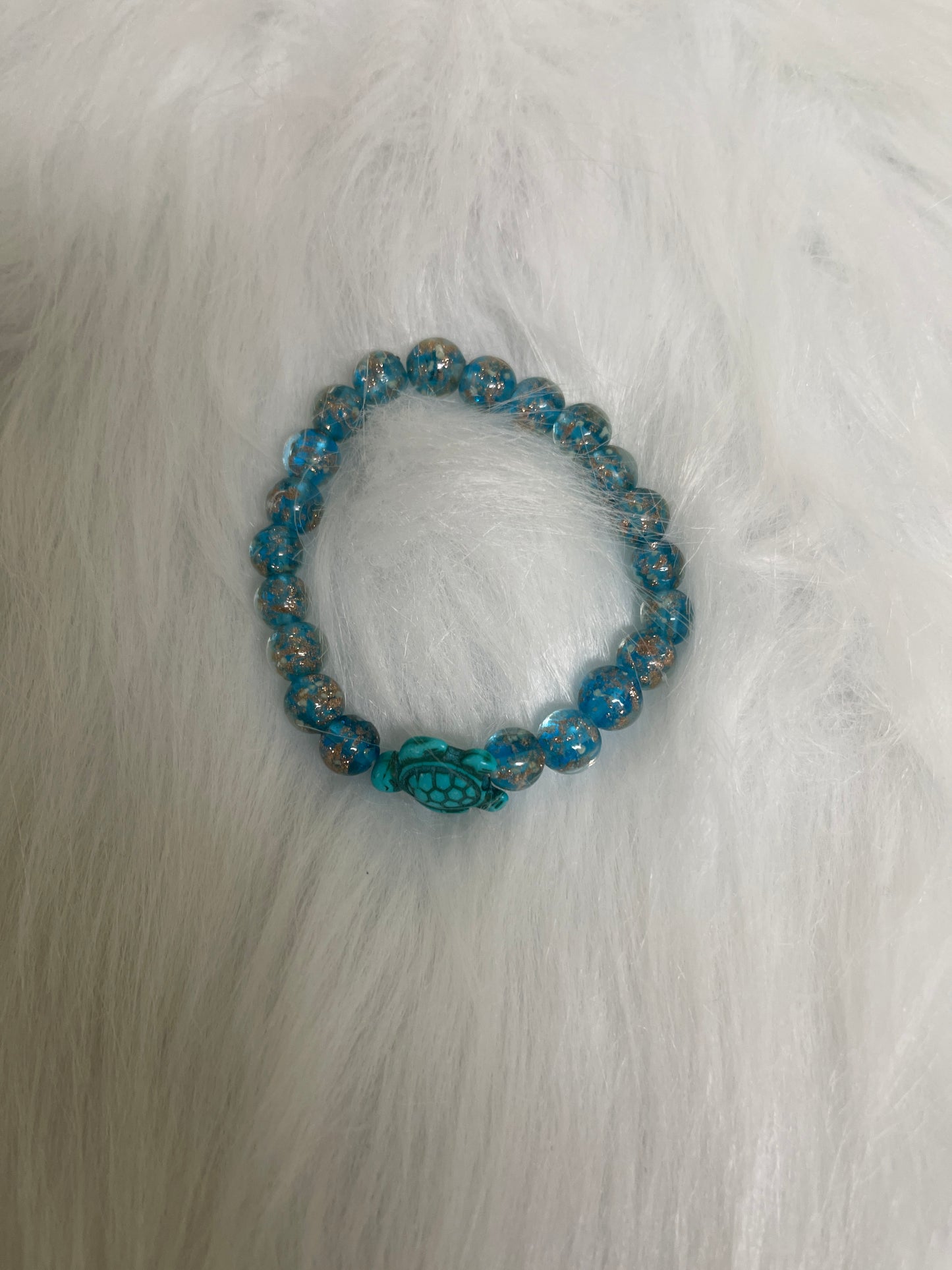 Sparkling Glass Bead Sea Turtle Bracelet- Seaweed GreenPink tiful of LOVE