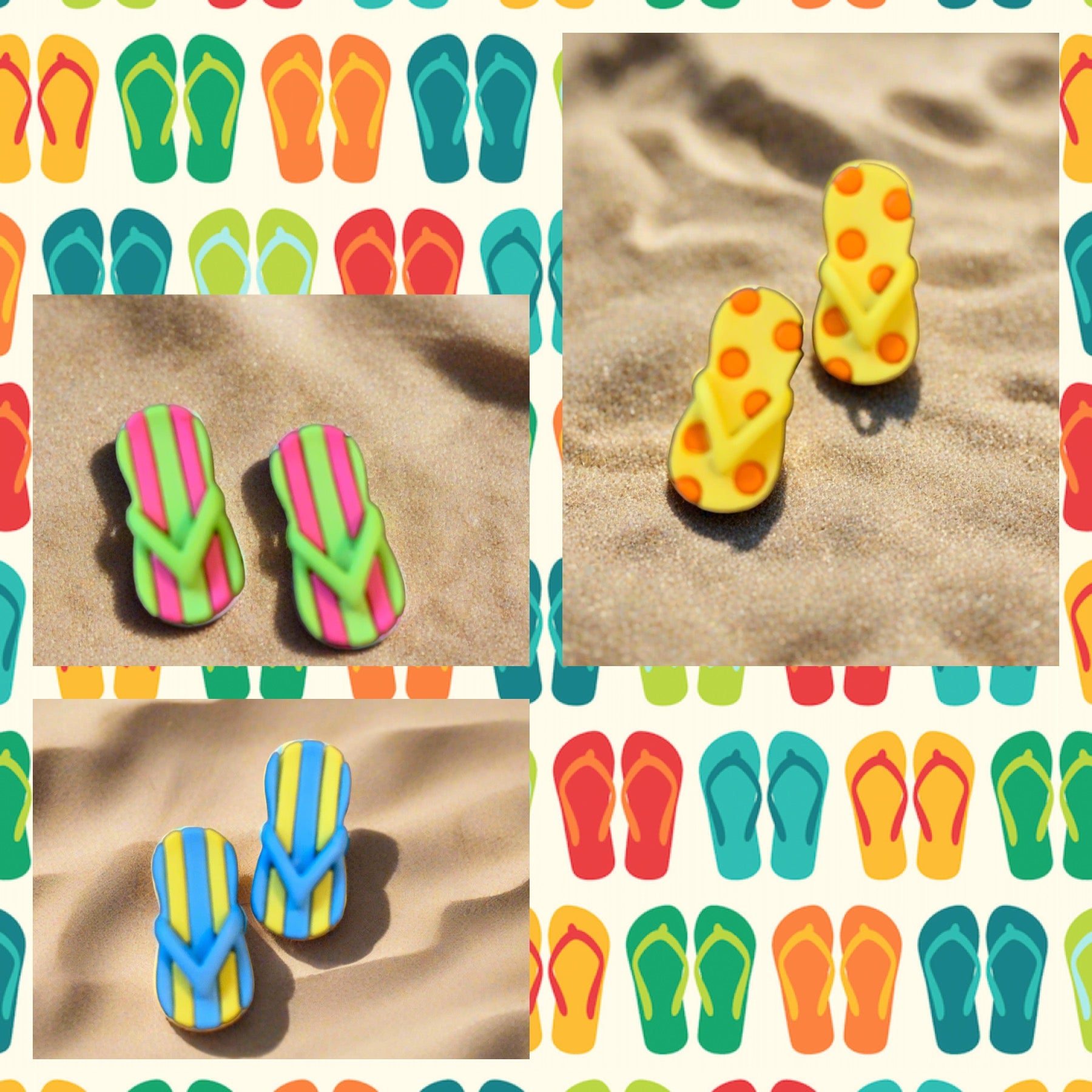 Cute FLIP FLOP Post EarringsPink tiful of LOVE