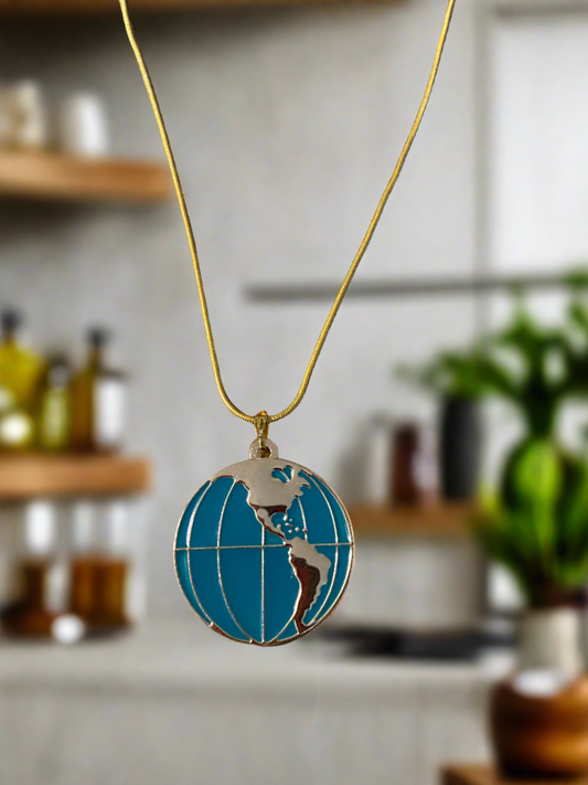 Globe Locket on a Gold chain NecklacePink tiful of LOVE