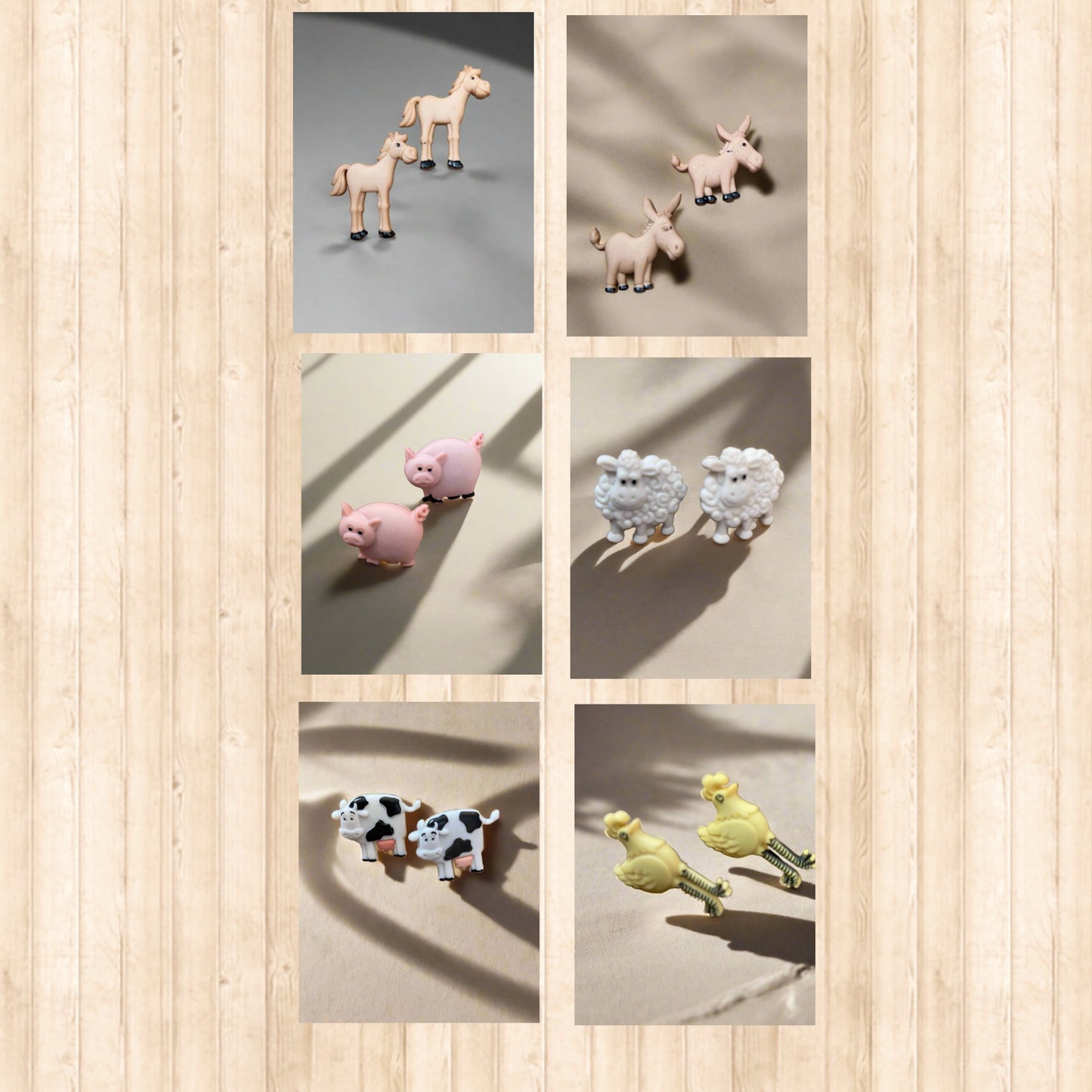 Funny Farm Animal Post EarringsPink tiful of LOVE