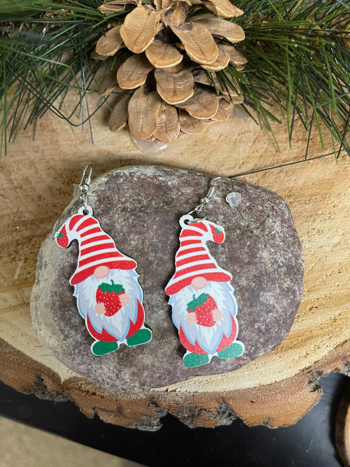 Strawberry Gnome Wire earringsPink tiful of LOVE