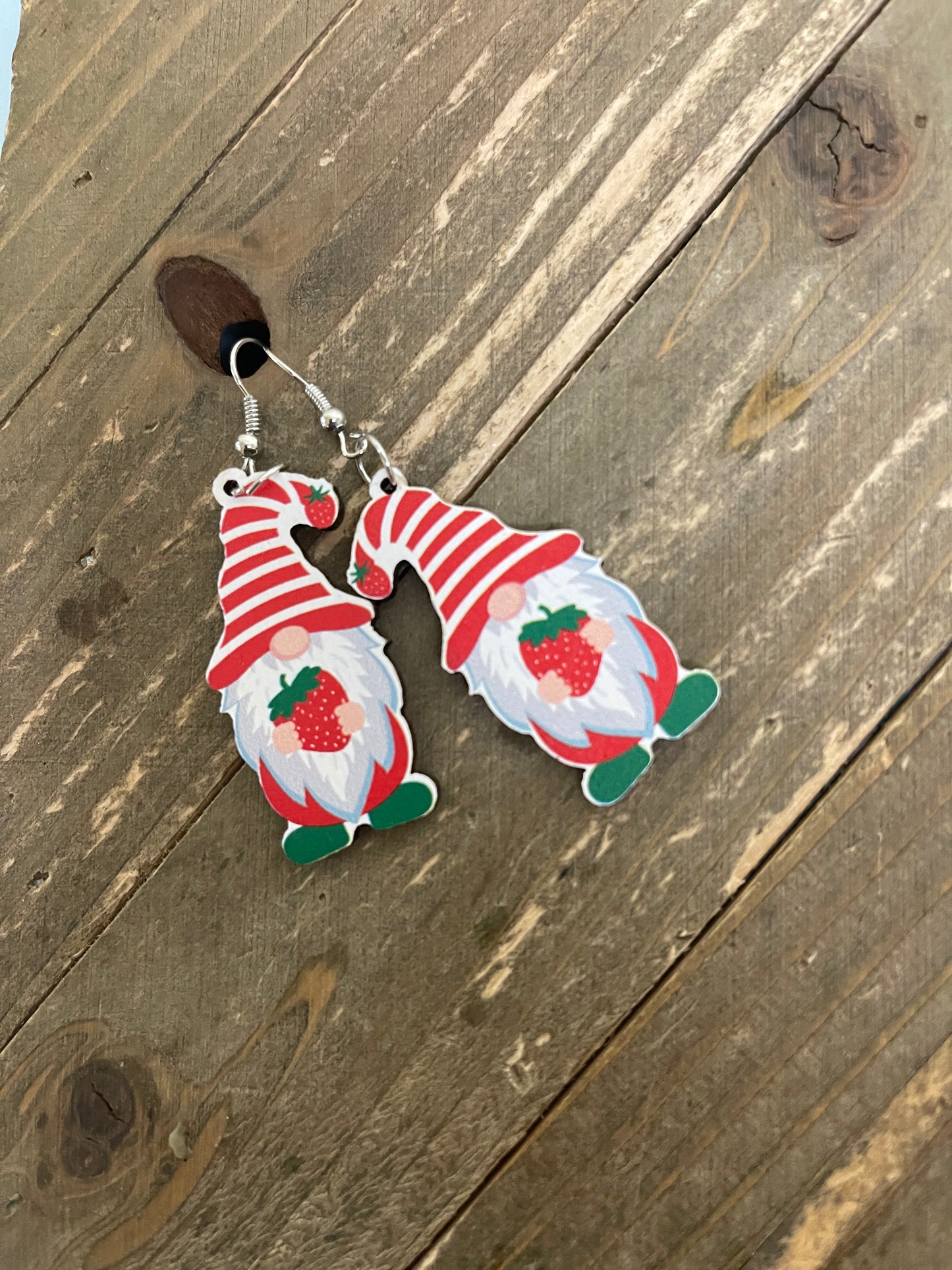 Strawberry Gnome Wire earringsPink tiful of LOVE