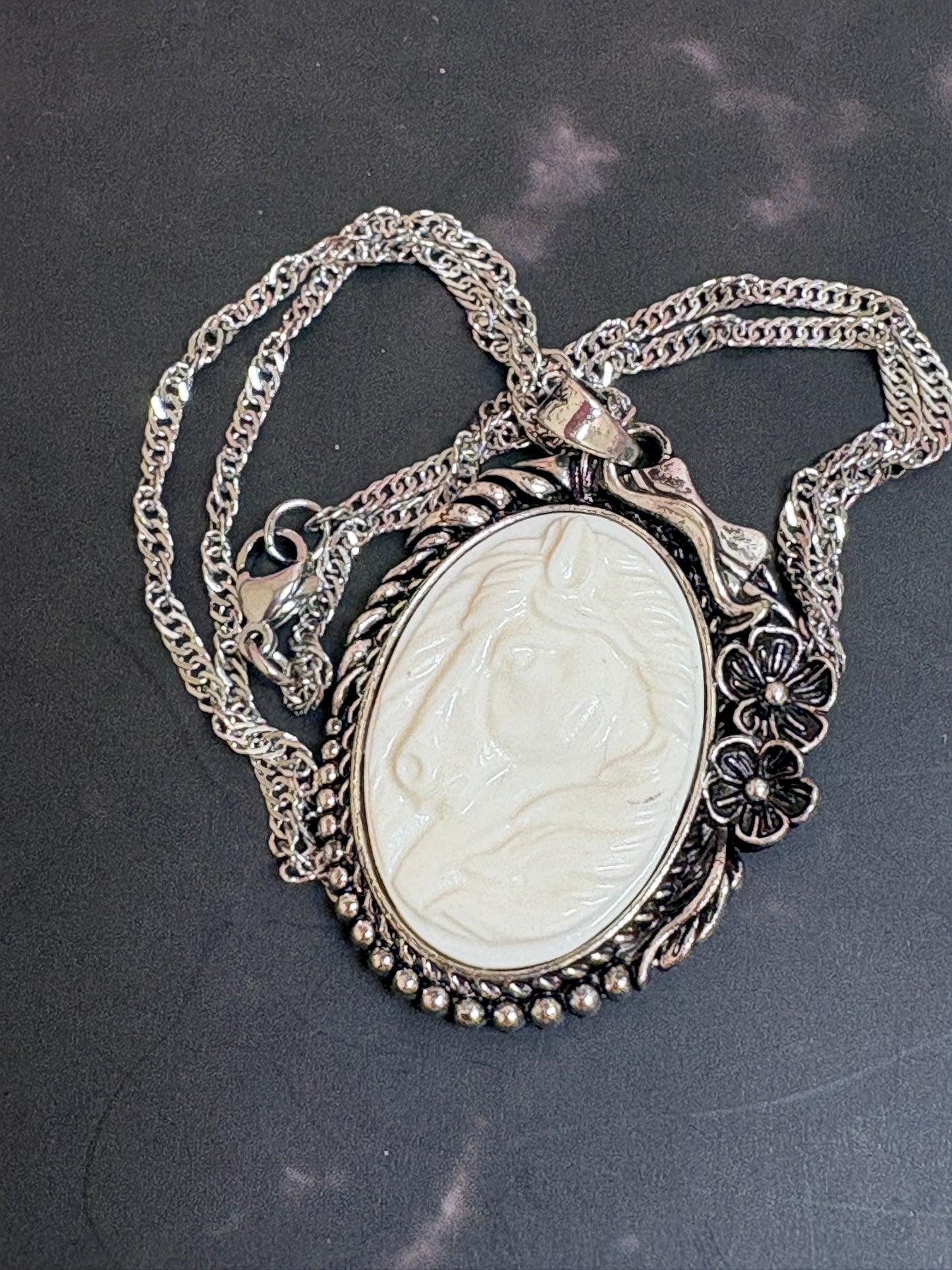 Horse Cameo Necklace