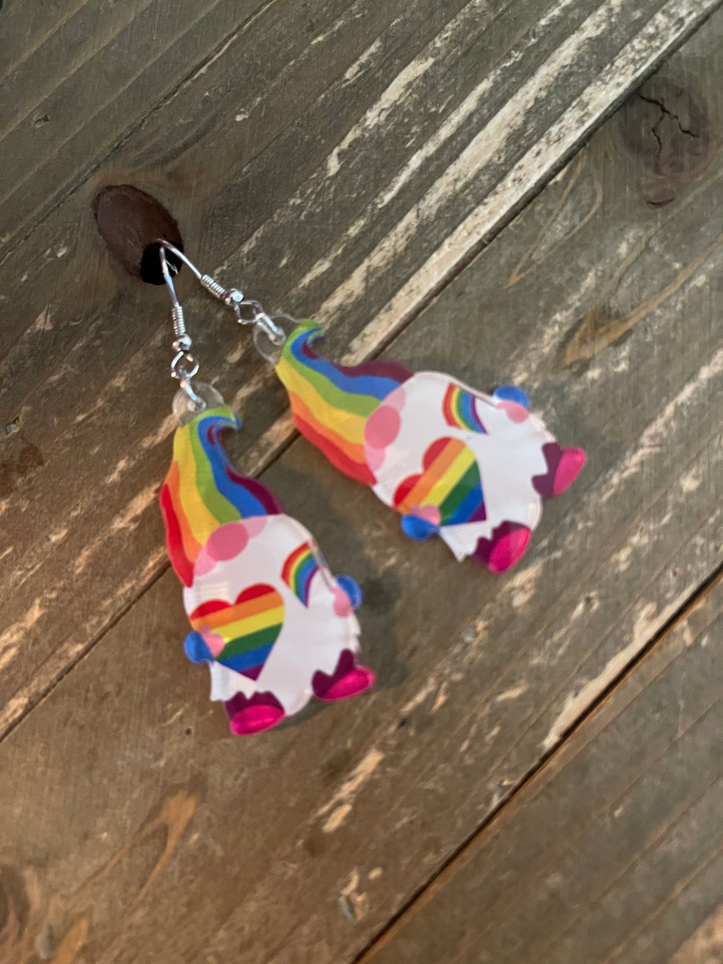 Rainbow Gnome Wire earringsPink tiful of LOVE