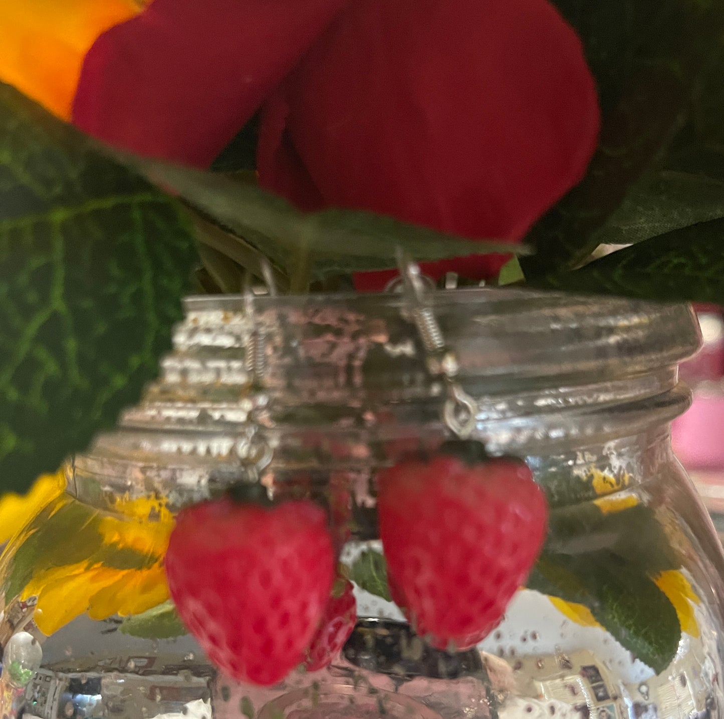 Strawberry Wire EarringsPink tiful of LOVE