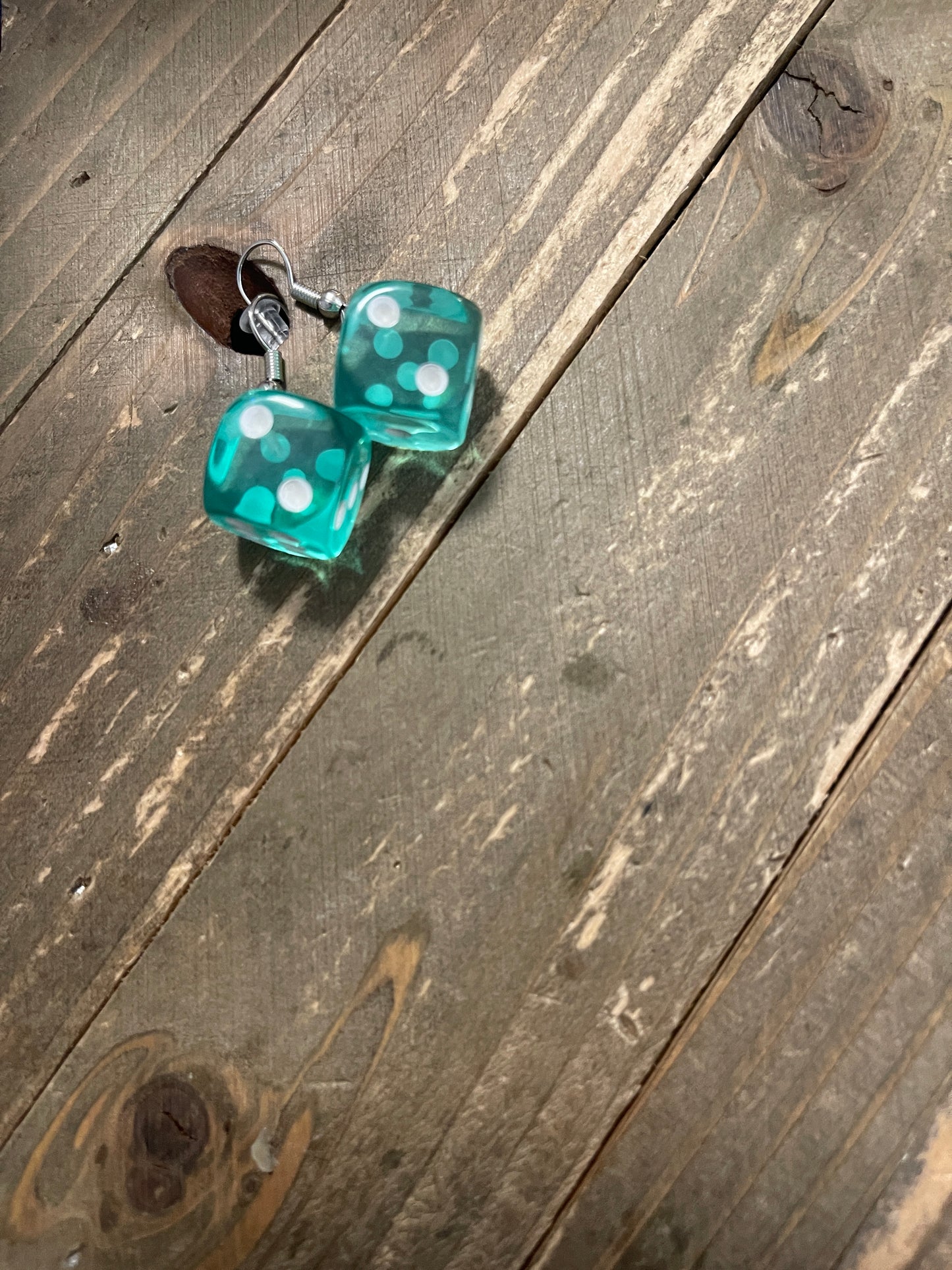Dice-Green Translucent Wire EarringsPink tiful of LOVE