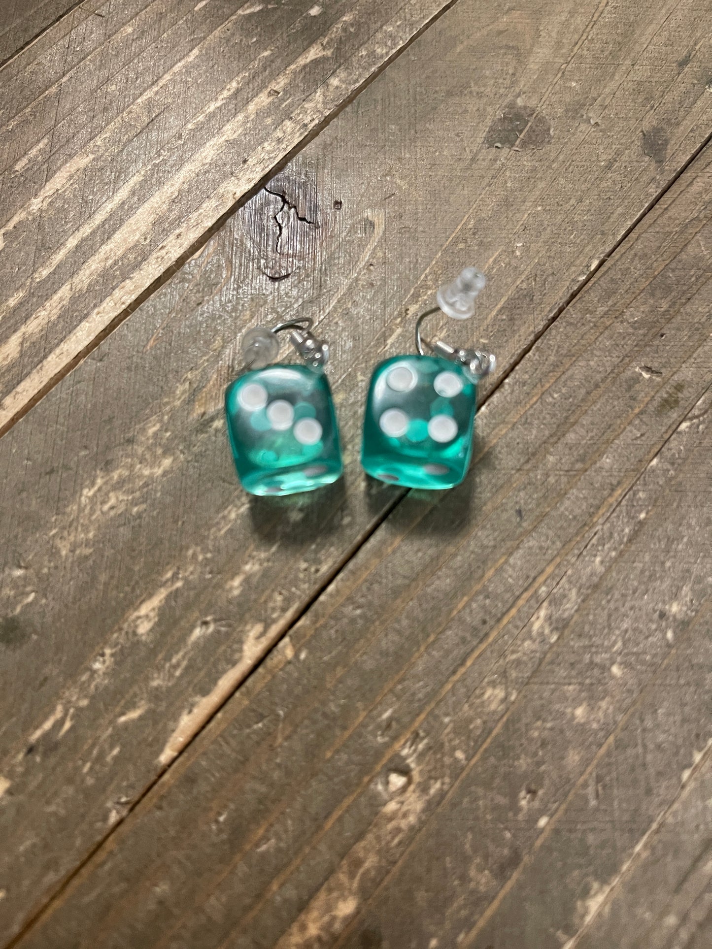 Dice-Green Translucent Wire EarringsPink tiful of LOVE
