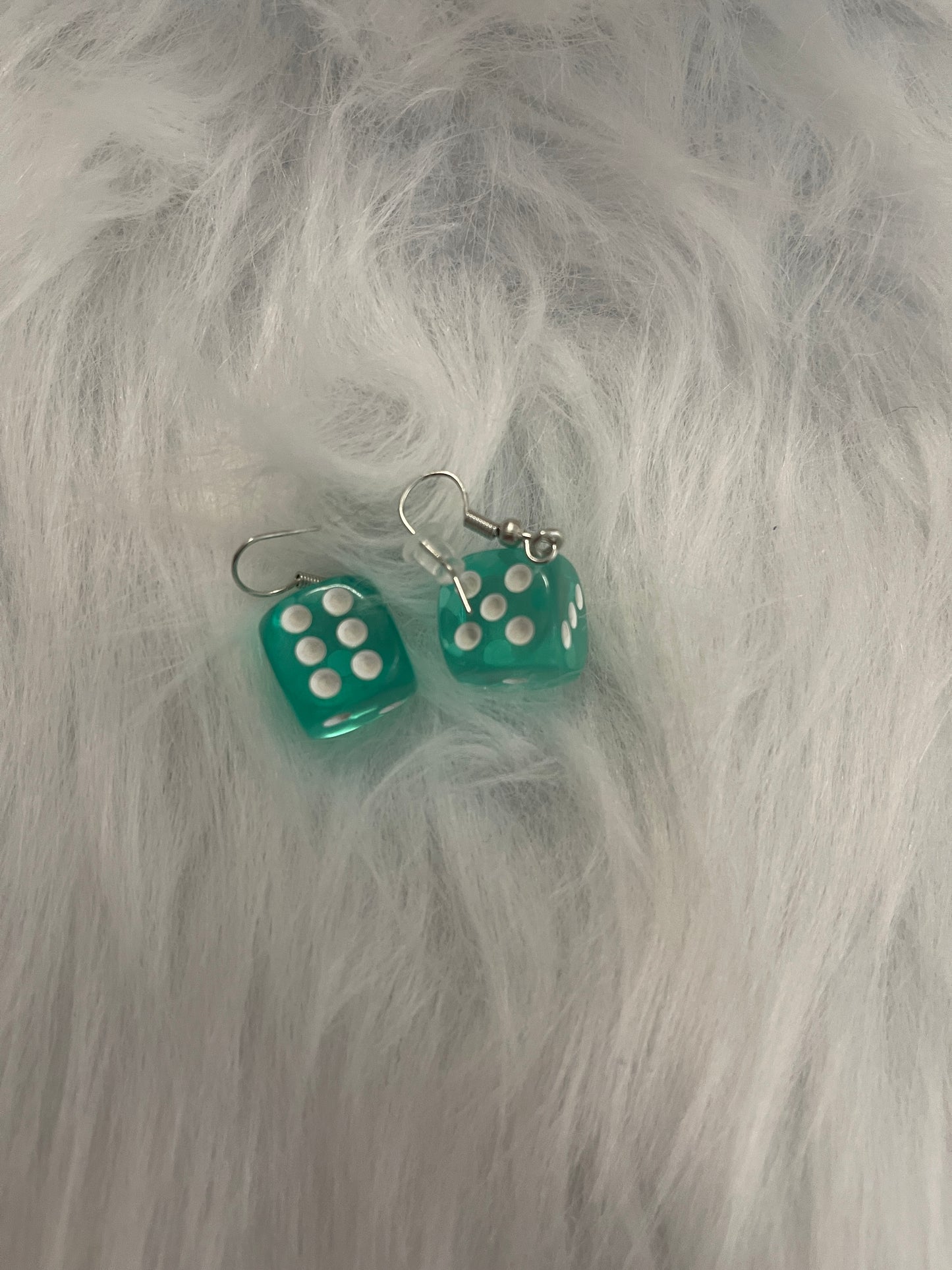 Dice-Green Translucent Wire EarringsPink tiful of LOVE