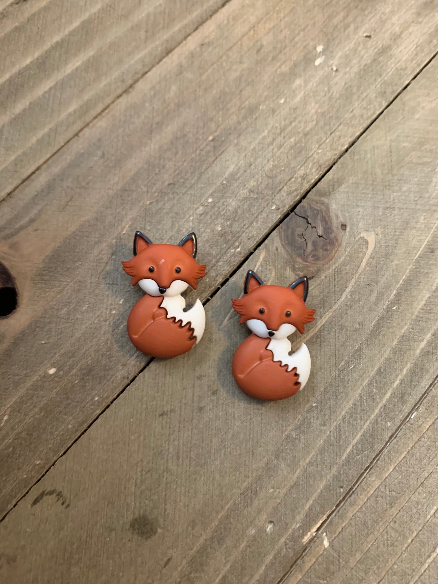 OutFoxed Stud Earrings – Cozy Curled Fox Woodland Jewelry