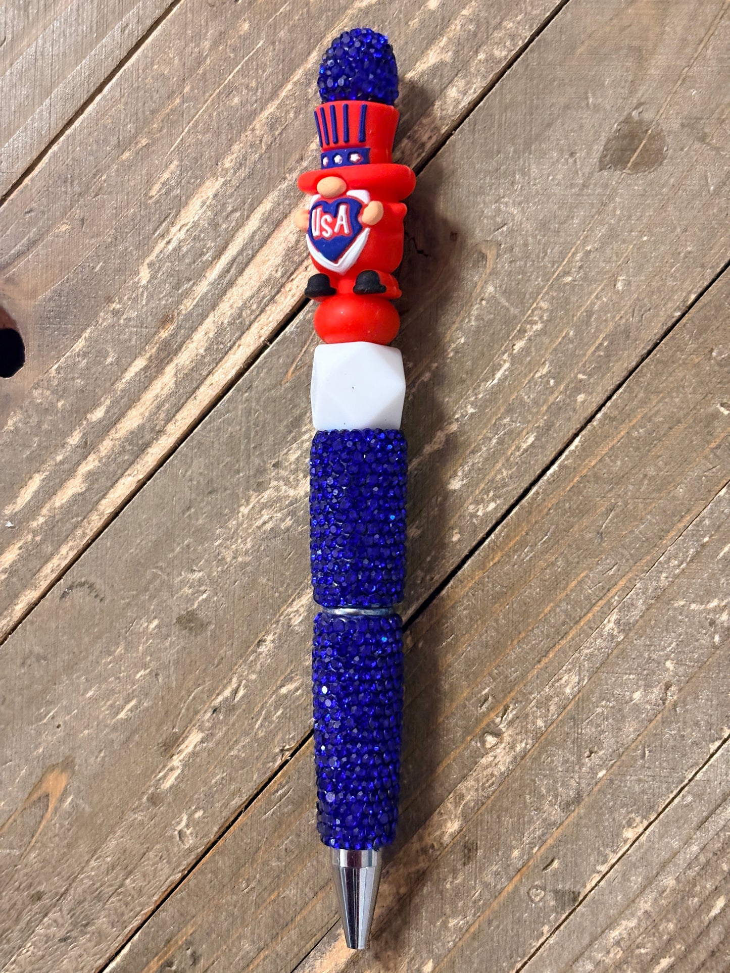Patriotic USA Gnome Beadable Pen