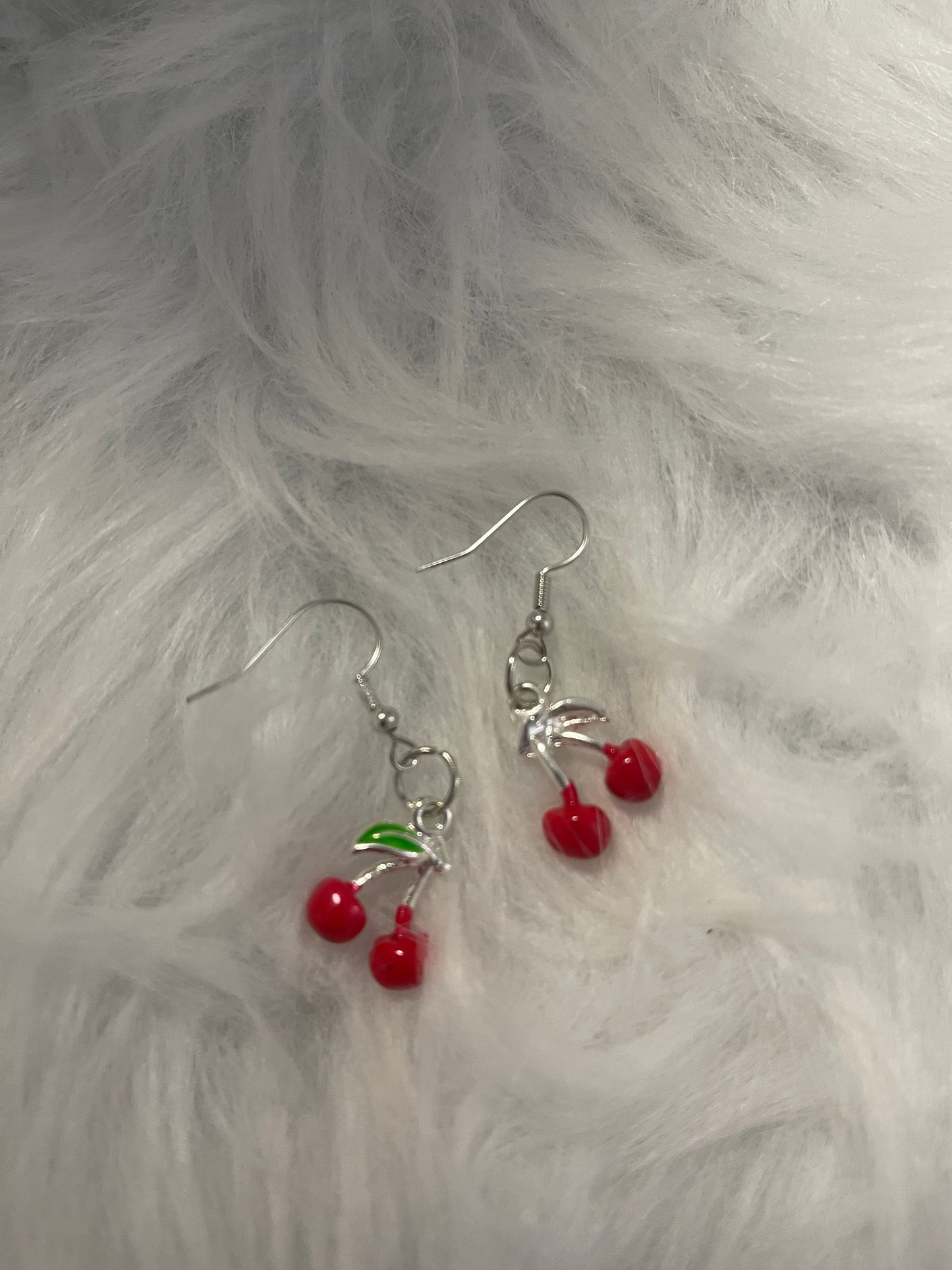 Cherry; Red Enamel Charm Wire EarringsPink tiful of LOVE