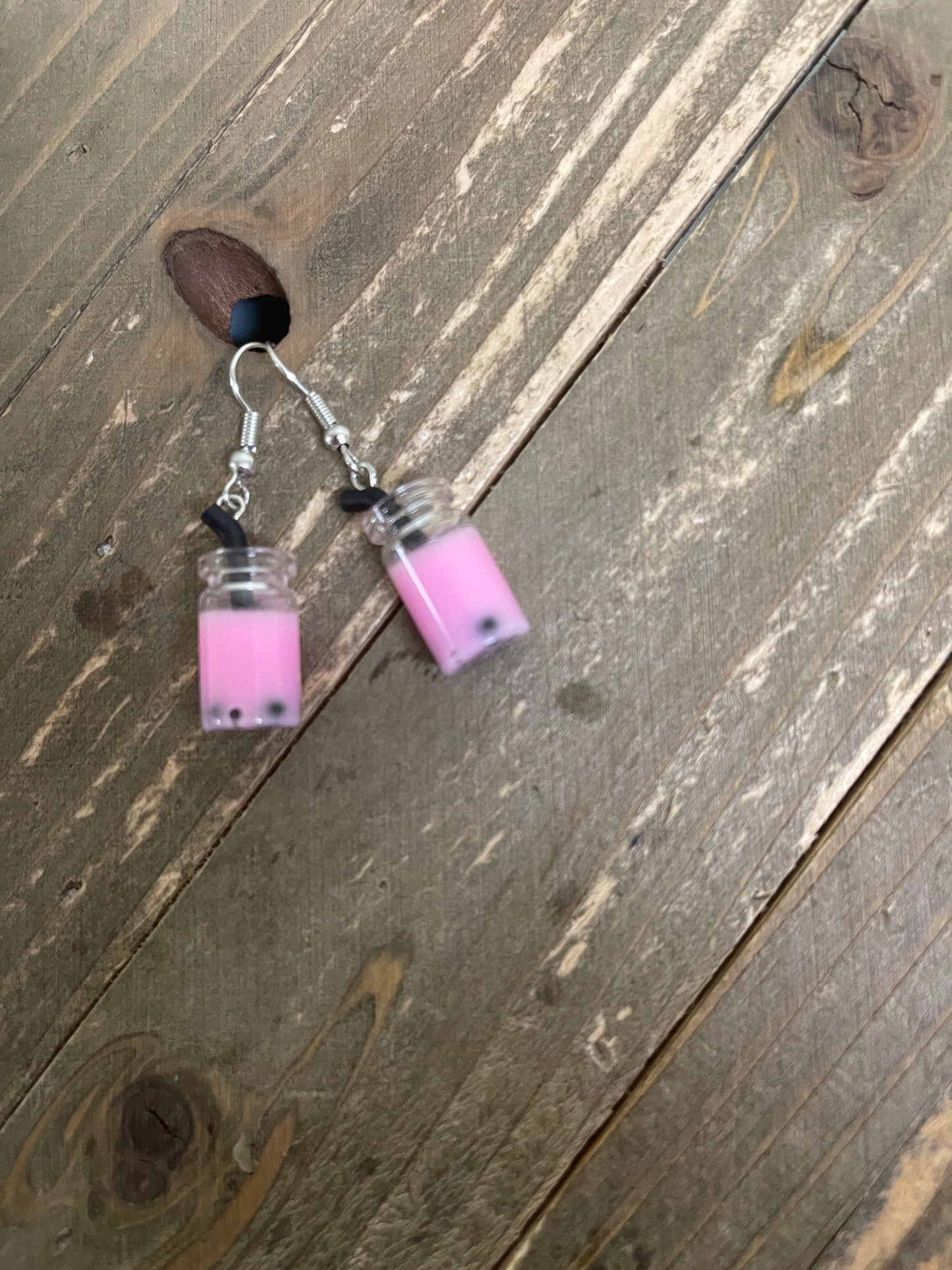 Bubble Tea charm Wire EarringPink tiful of LOVE
