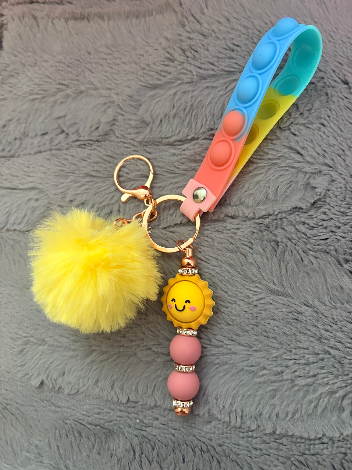"Let the Sunshine In" Fidget Wristlet Keychain