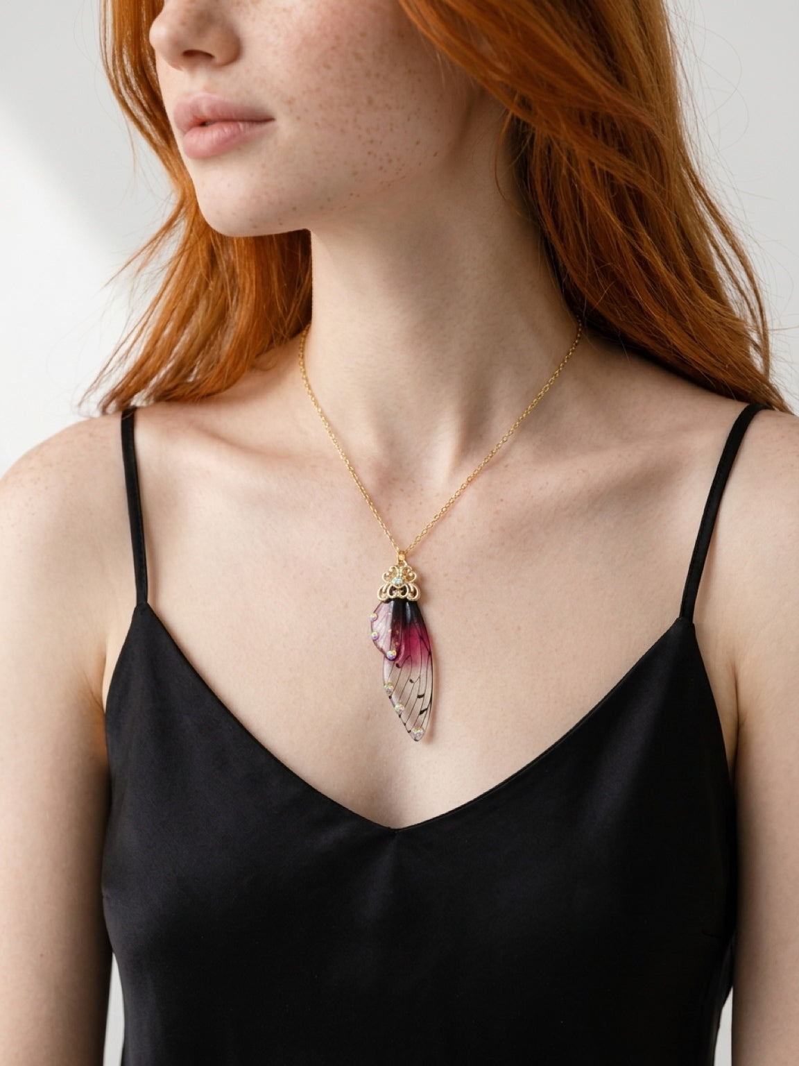 Fairy Butterfly Wing Pendant Necklace