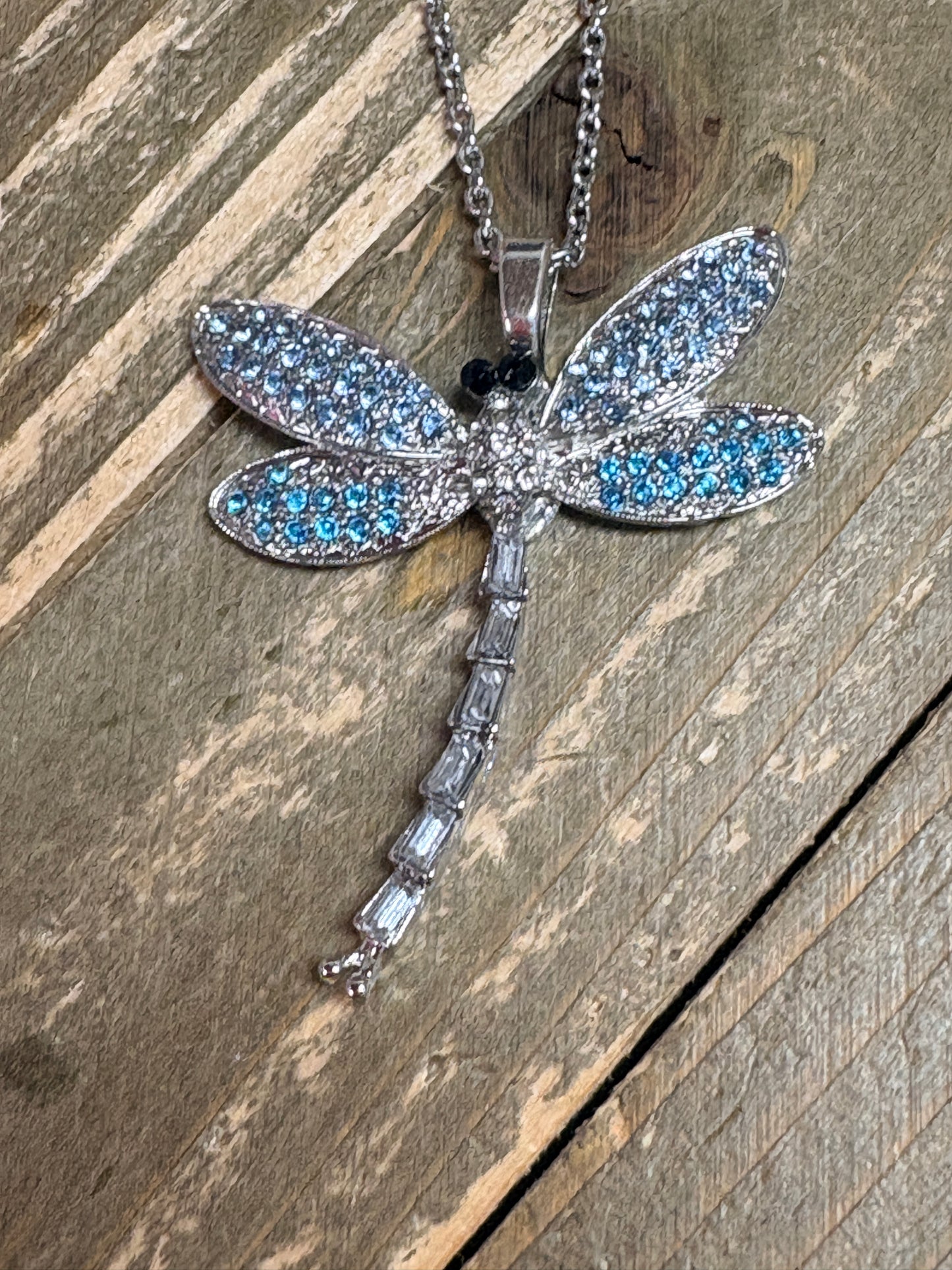 Sparkling Dragonfly Pendant Necklace