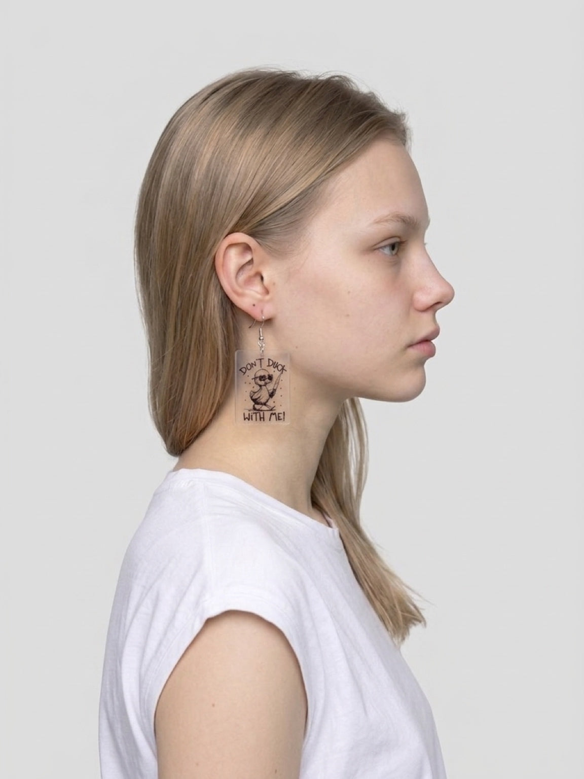 Don't Duck With Me Acrylic Dangle Earrings