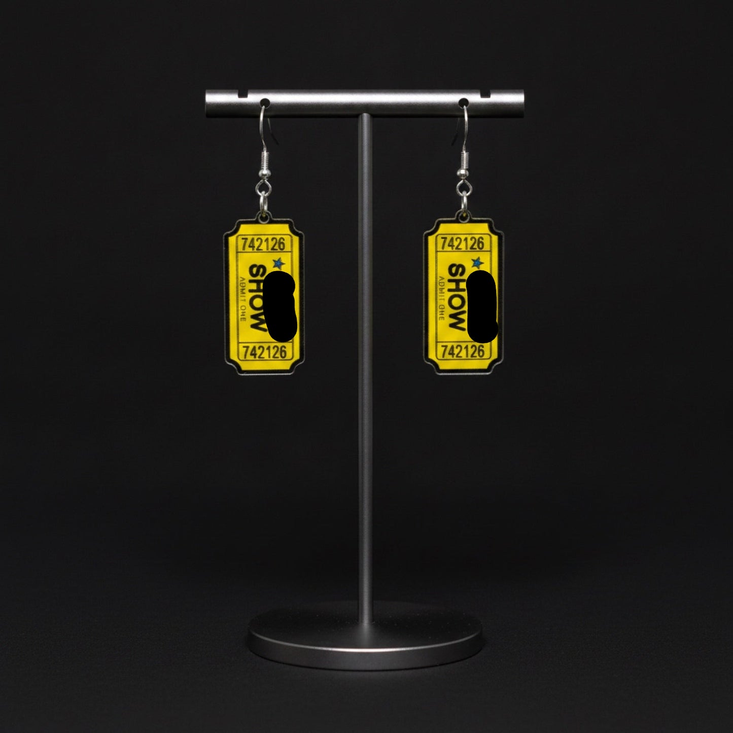 "S*** Show" Acrylic Ticket Stub Dangle Earrings