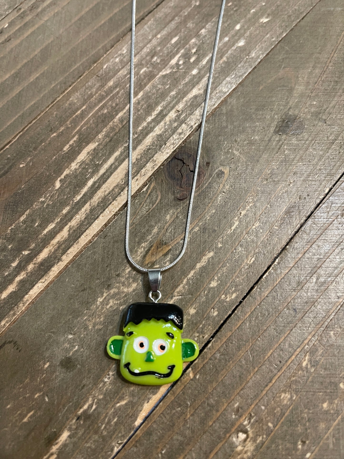Frankenstein Pendant on a Silver Chain NecklacePink tiful of LOVE