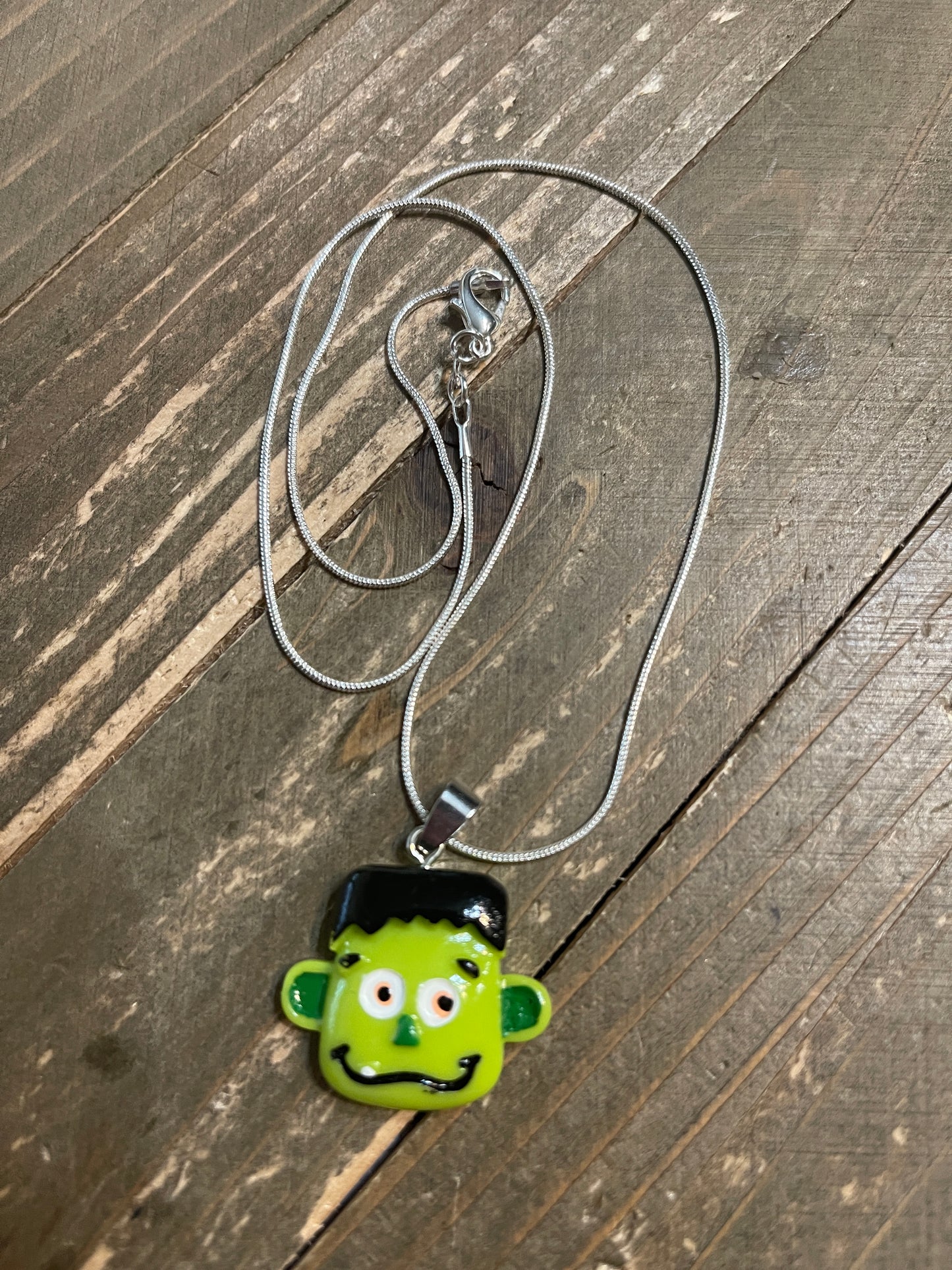 Frankenstein Pendant on a Silver Chain NecklacePink tiful of LOVE