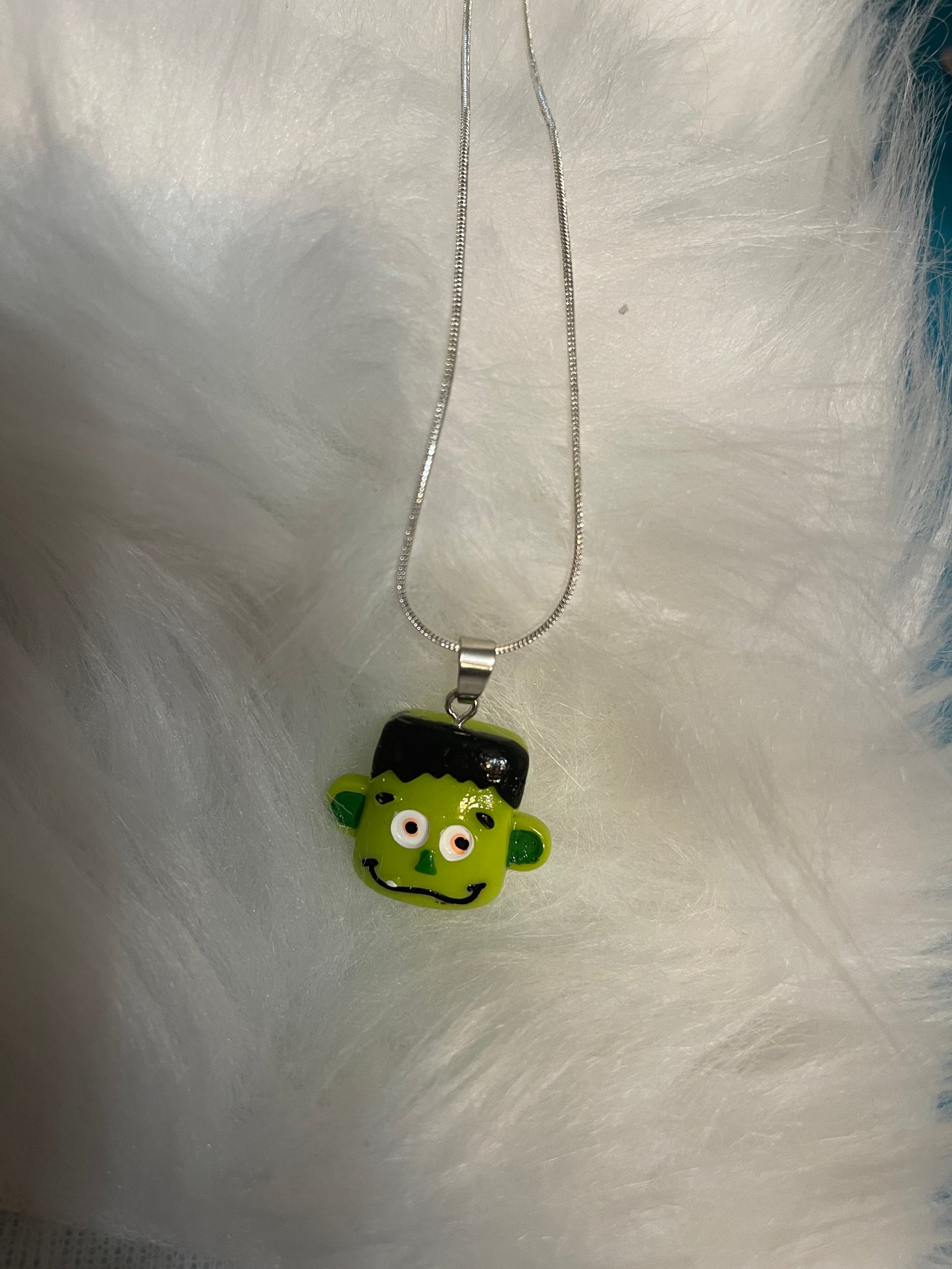 Frankenstein Pendant on a Silver Chain NecklacePink tiful of LOVE