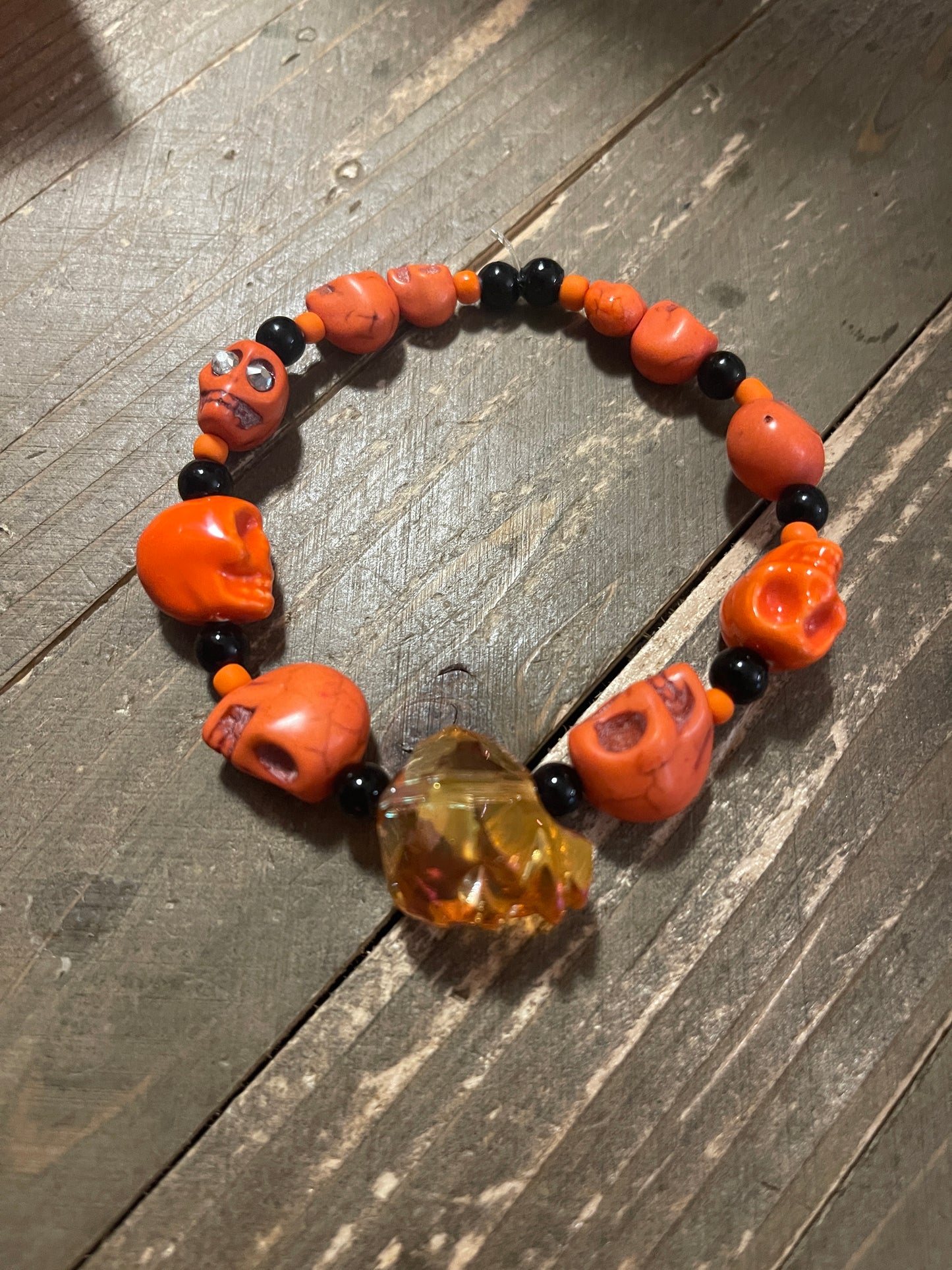 Orange SKULL Beaded Elastic/Stretch BraceletPink tiful of LOVE